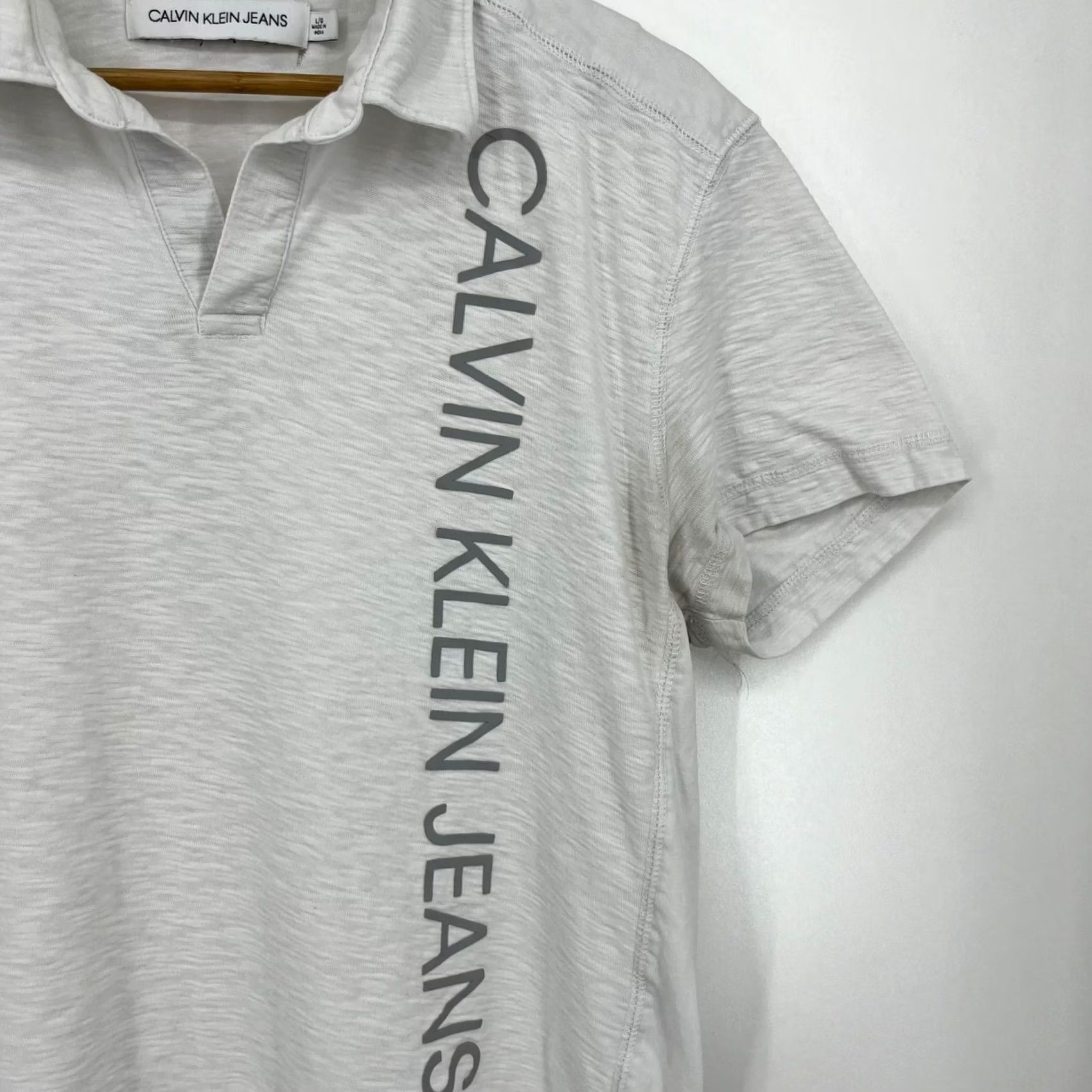 Calvin Klein Calvin Klein Jeans Polo Shirt Men L Gray Logo Short Sleeve Collared Shirt Size US L / EU 52-54 / 3 - 4 Thumbnail
