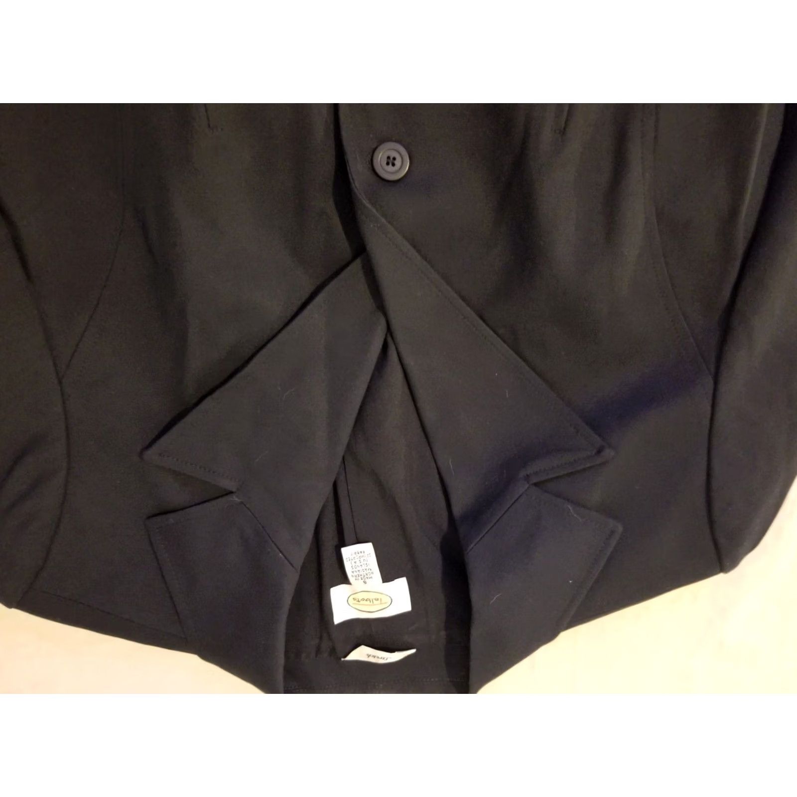 Talbots Womens Talbots Jacket Blazer 8 Black Cotton Size M / US 6-8 / IT 42-44 - 2 Thumbnail