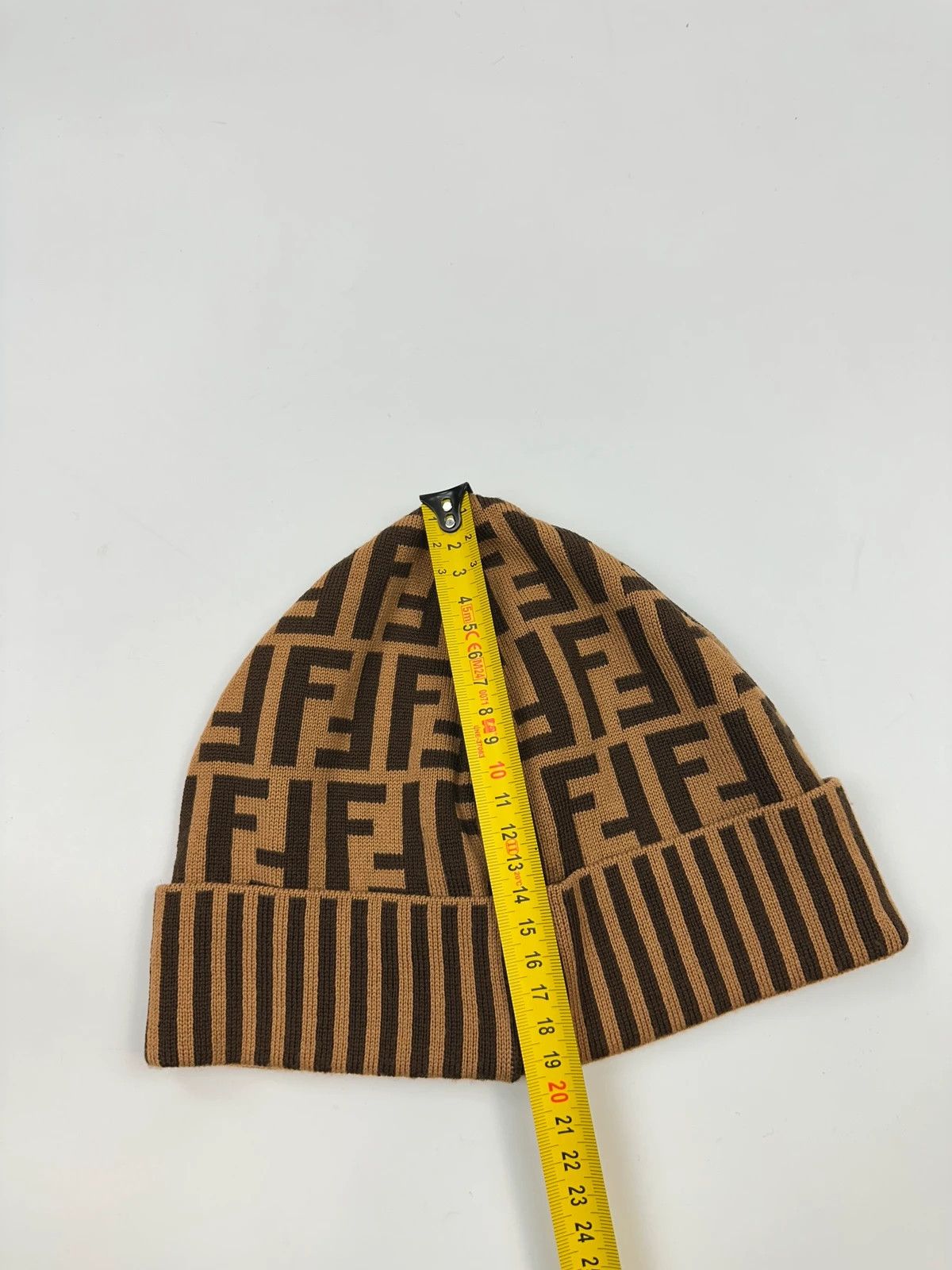 Fendi Fendi FF Monogram Brown Orange Wool Beanie Size ONE SIZE - 8 Thumbnail
