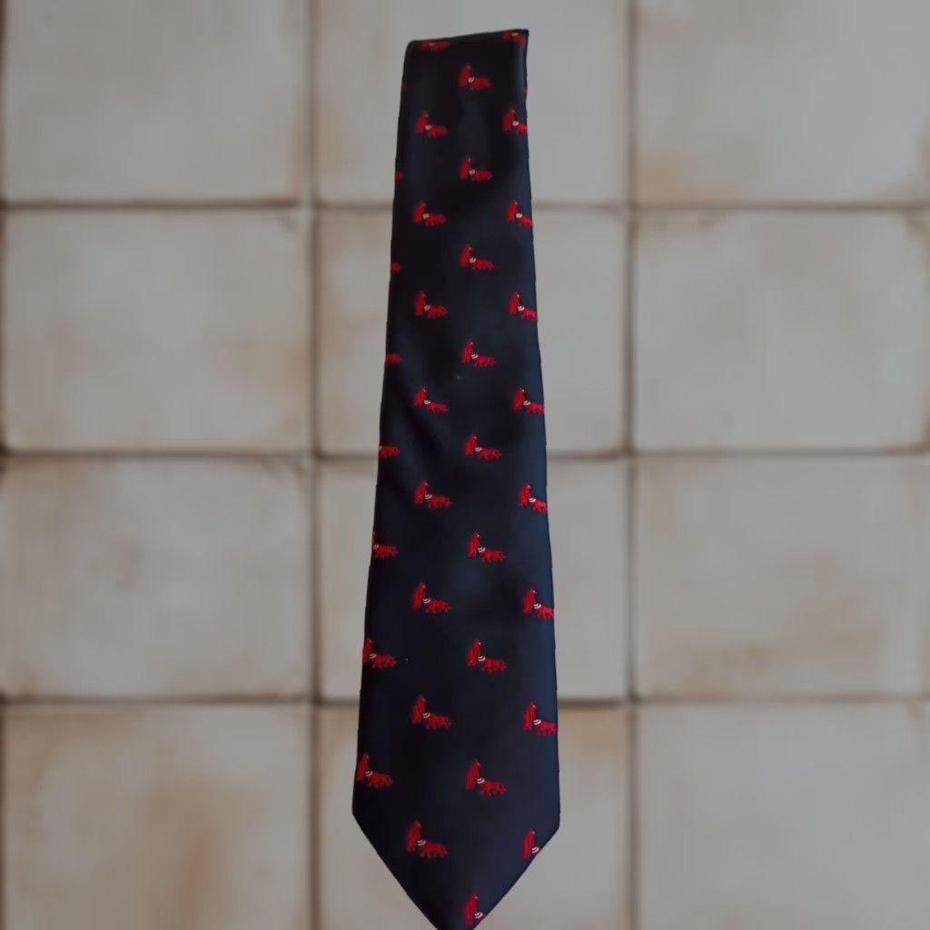 Brooks VINTAGE Warden Brook Style The Bull And Bear Wall Street Tie the plum tree Mens Tie 57-60 Blue Animal Print Morristown NJ USA Made Size ONE SIZE - 1 Thumbnail