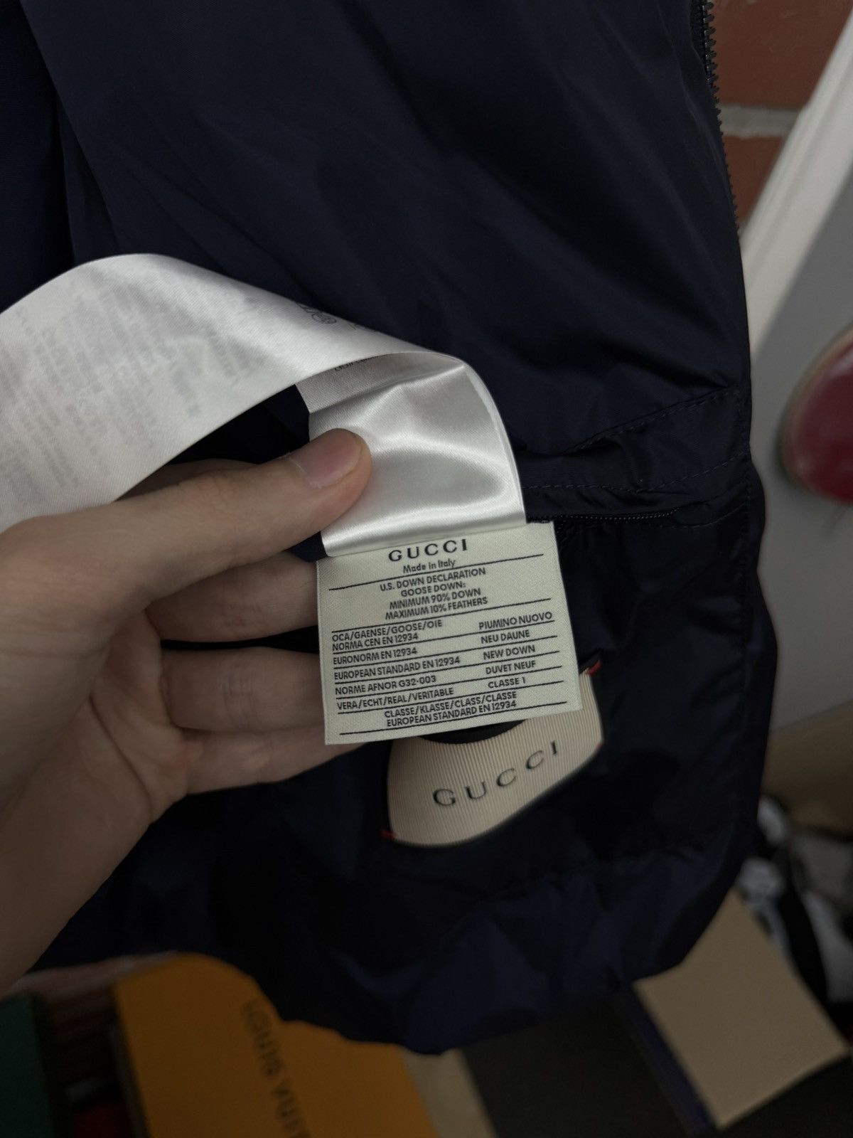 Gucci Gucci Men’s Color Block Puffer Jacket Size (52) Navy Blue Size US L / EU 52-54 / 3 - 22 Thumbnail