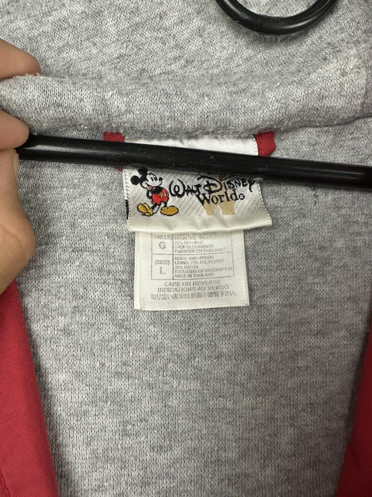 Disney Vintage 90s Walt Disney World Mickey Mouse Red nylon Jacket Size US L / EU 52-54 / 3 - 7 Thumbnail