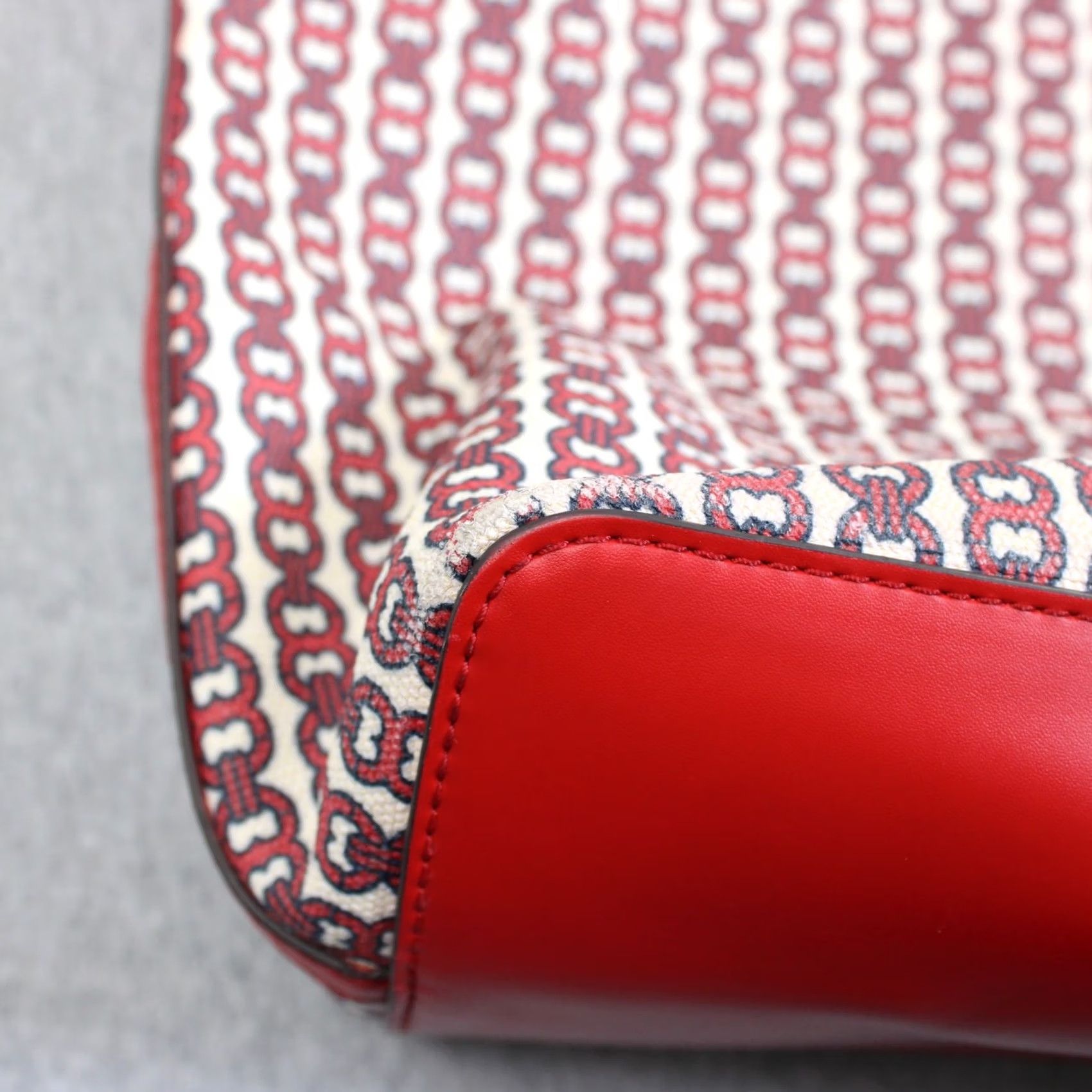 Tory Burch Tory Burch Tote Bag Women Large Red Leather Canvas Purse Luxury Carryall READ Size ONE SIZE - 6 Thumbnail