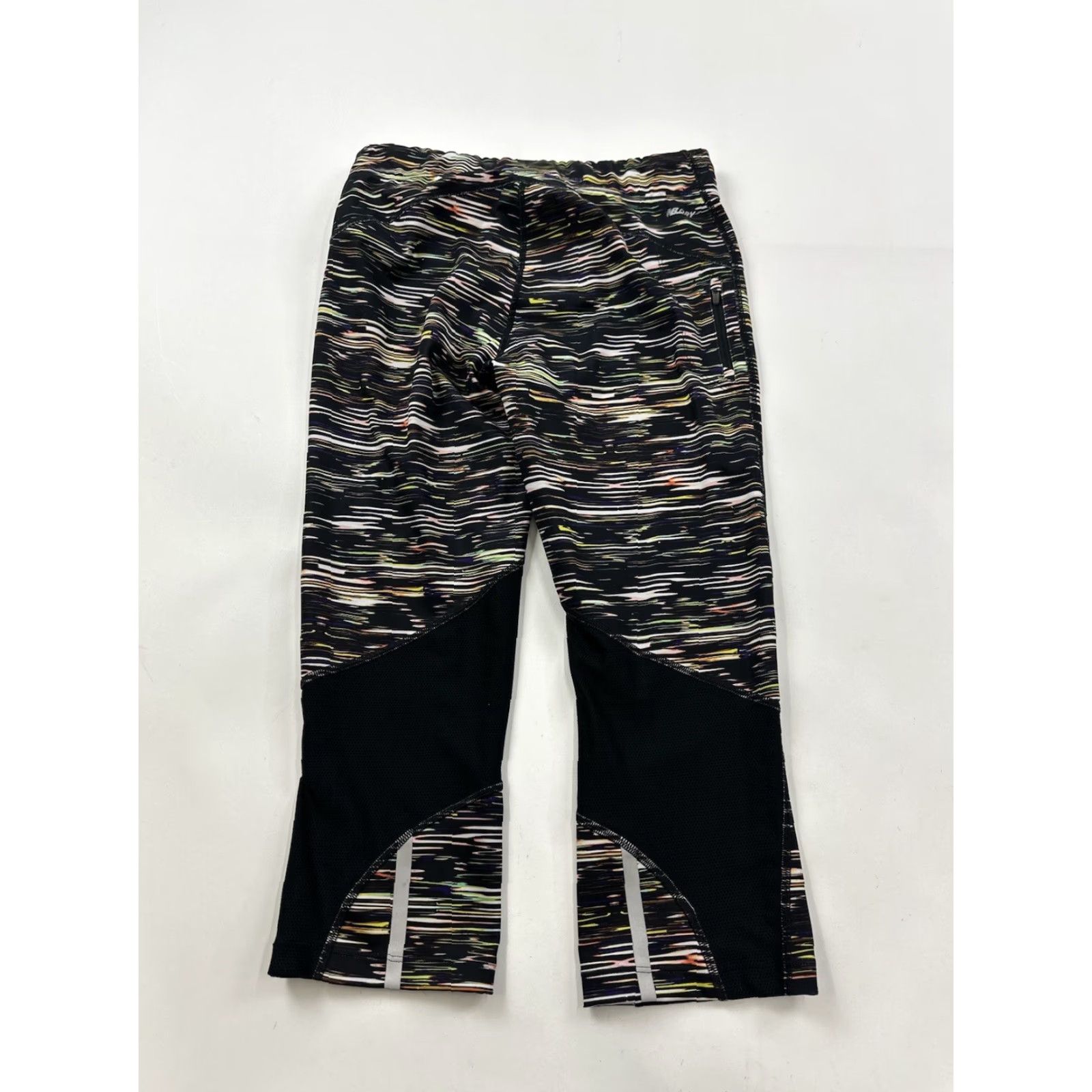 New Balance New Balance Leggings Women’s M Cropped Compression Multicolor Blue Striped Activewear Women's Leggings Size 32" / US 10 / IT 46 - 2 Thumbnail