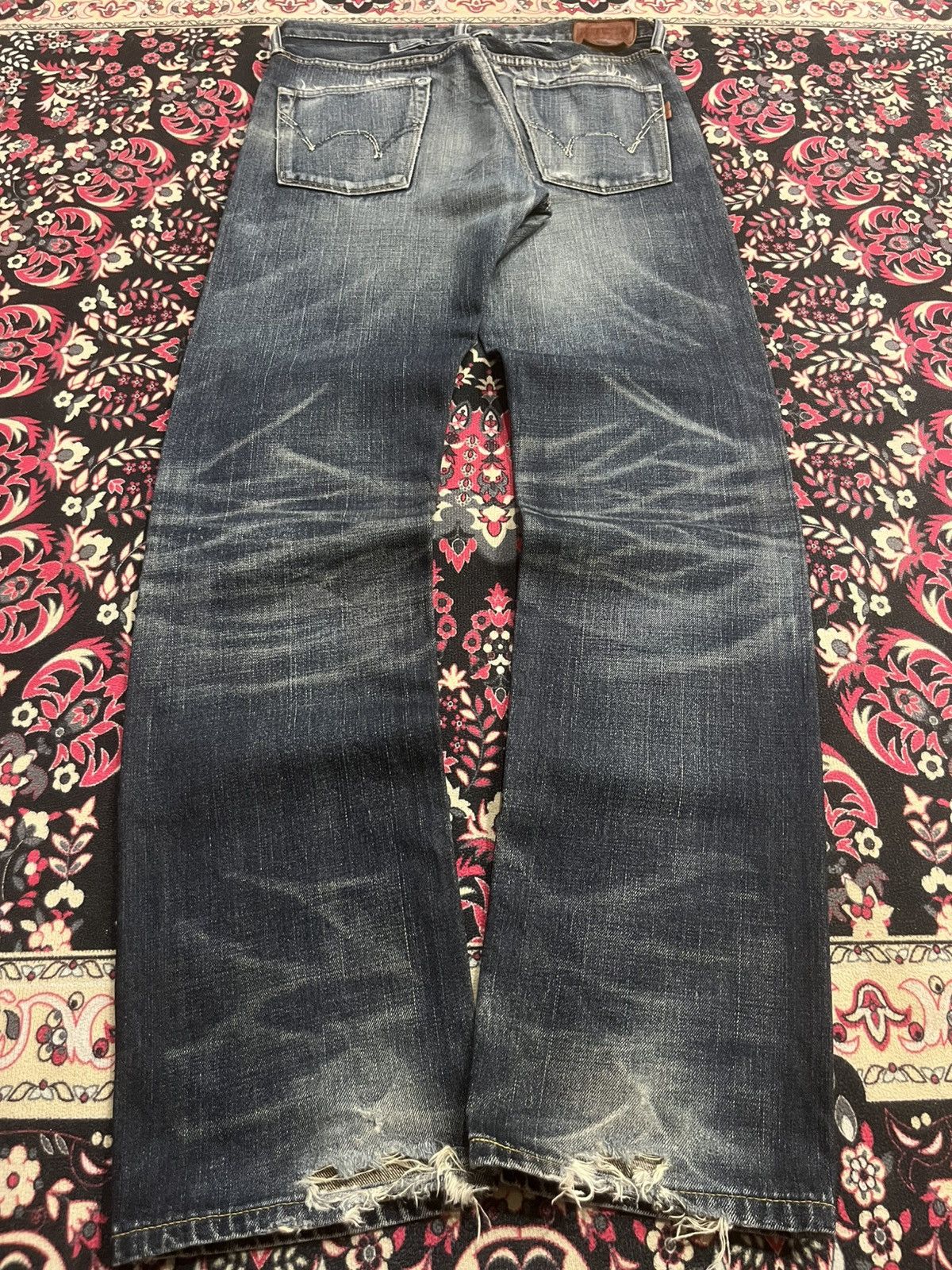 Edwin ⚡️Selvedge⚡️Vintage Edwin 505Z Buckle Back Blue Washed Jeans Size US 29 - 2 Thumbnail