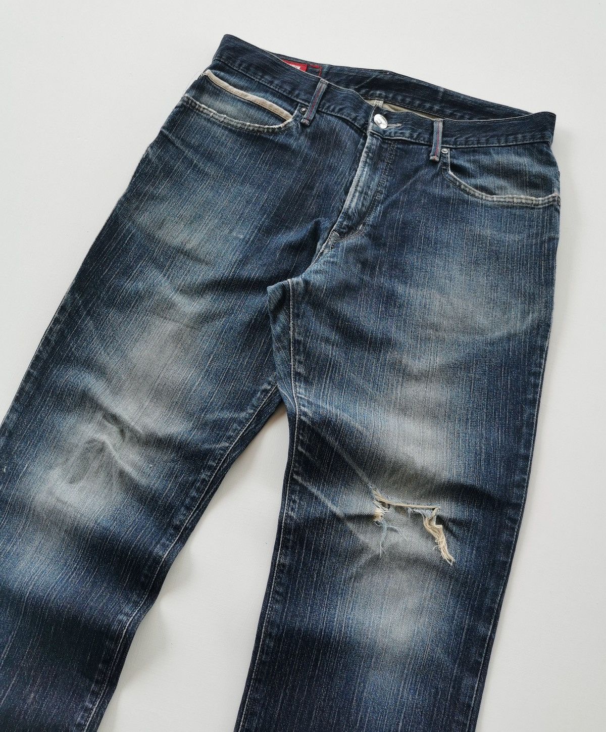 Edwin Edwin Slim Fit Distressed Denim Jeans Size US 35 - 3 Thumbnail