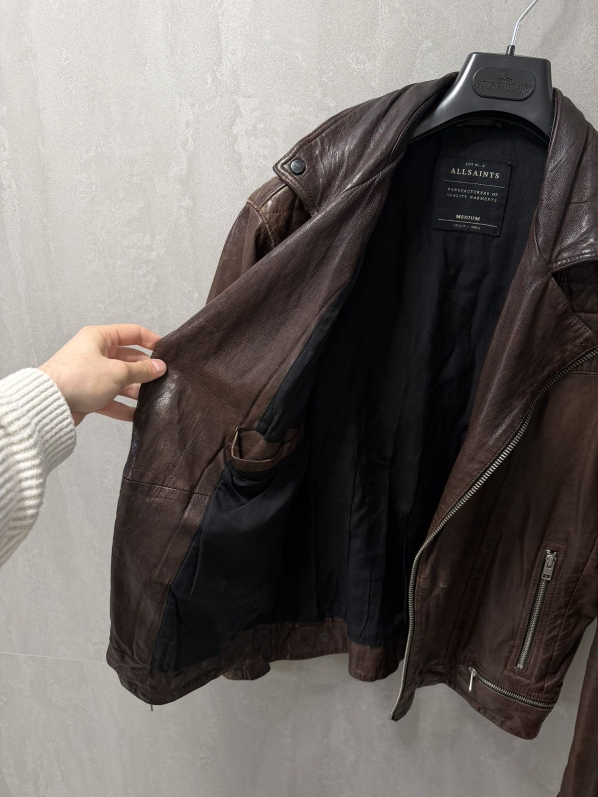 Allsaints AllSaints distressed Conroy Leather Biker Jacket, Oxblood Size US M / EU 48-50 / 2 - 19 Thumbnail