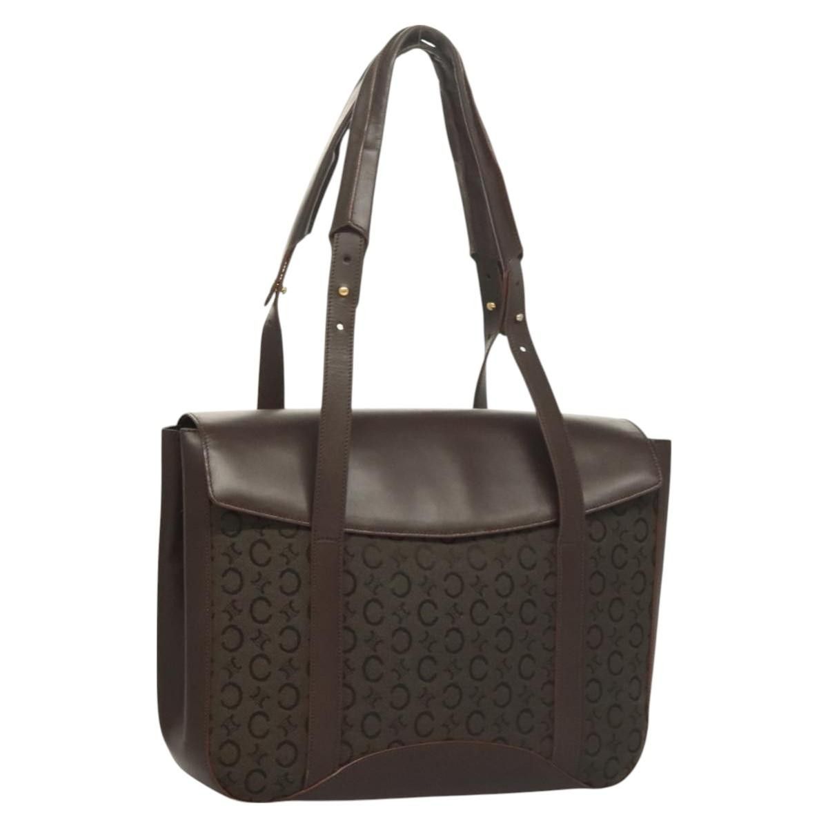 Celine CELINE C Macadam Canvas Hand Bag Brown Gold Size ONE SIZE - 1 Thumbnail