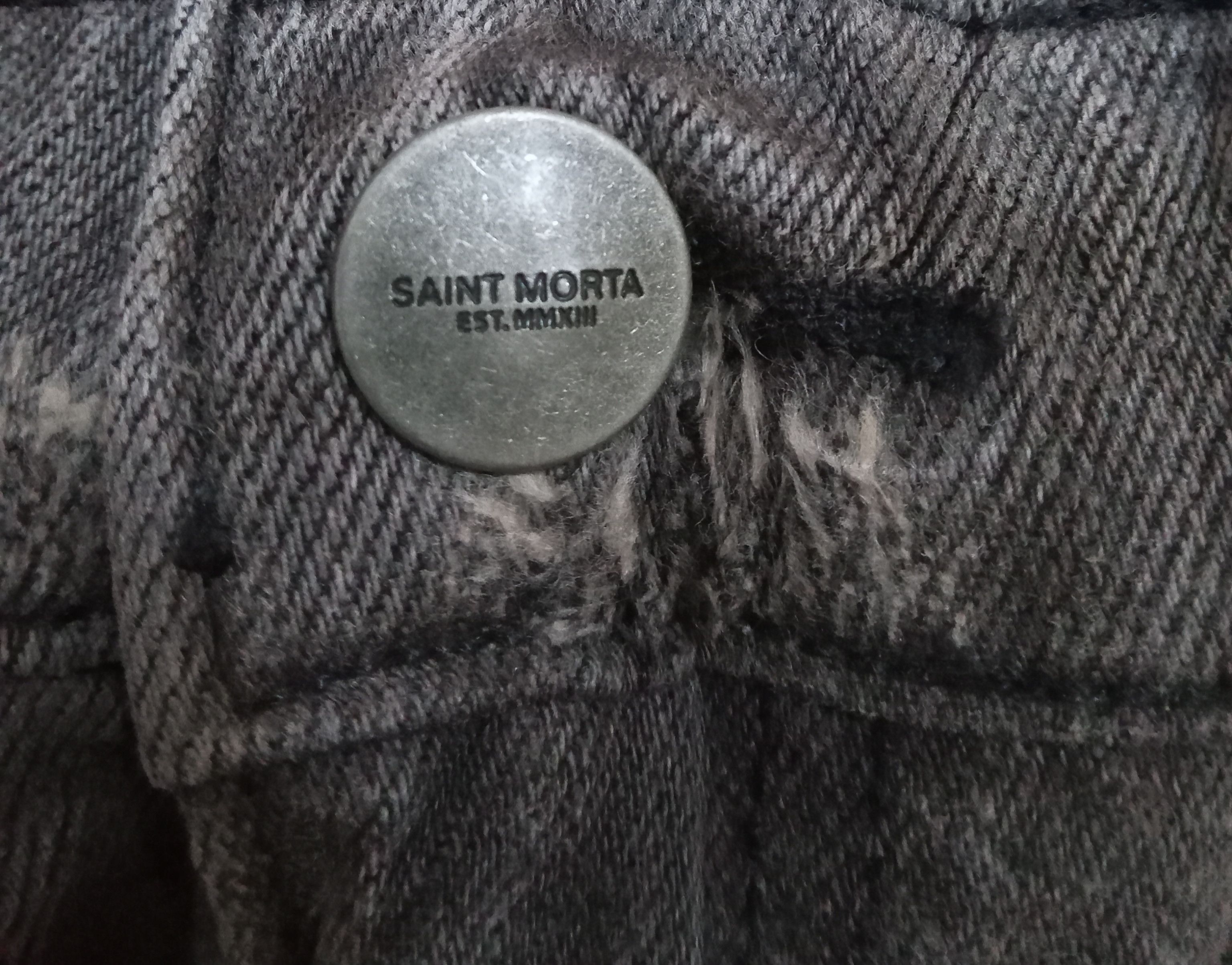 Other Saint Morta Destroyer Rare Design Distressed Jeans Size US 35 - 7 Thumbnail
