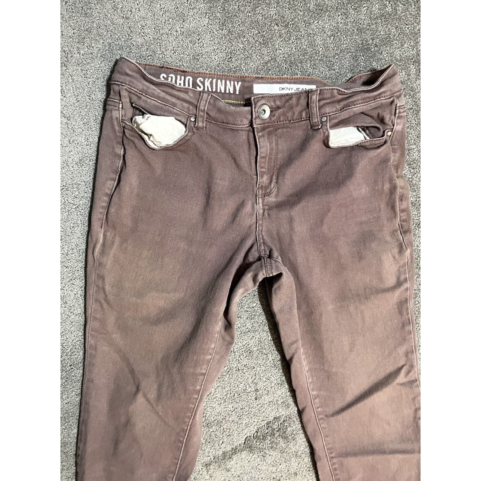 DKNY DKNY Jeans Soho Skinny Pink Jeans - Size 10 Regular Inseam 30 in Rise 9 in Denim Cotton Spandex 5-Pocket Womens" Size 32" / US 10 / IT 46 - 4 Thumbnail
