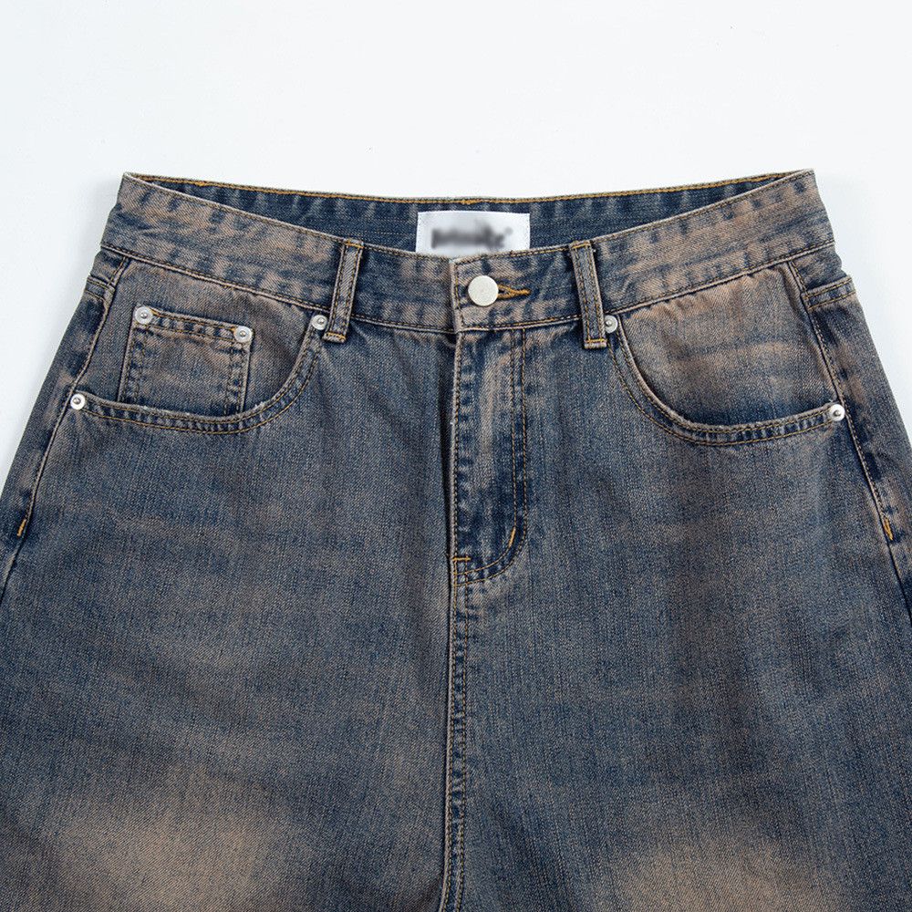 Japanese Brand × Jean Distressed street washed contrasting casual all-match jeans Size US 32 / EU 48 - 3 Thumbnail