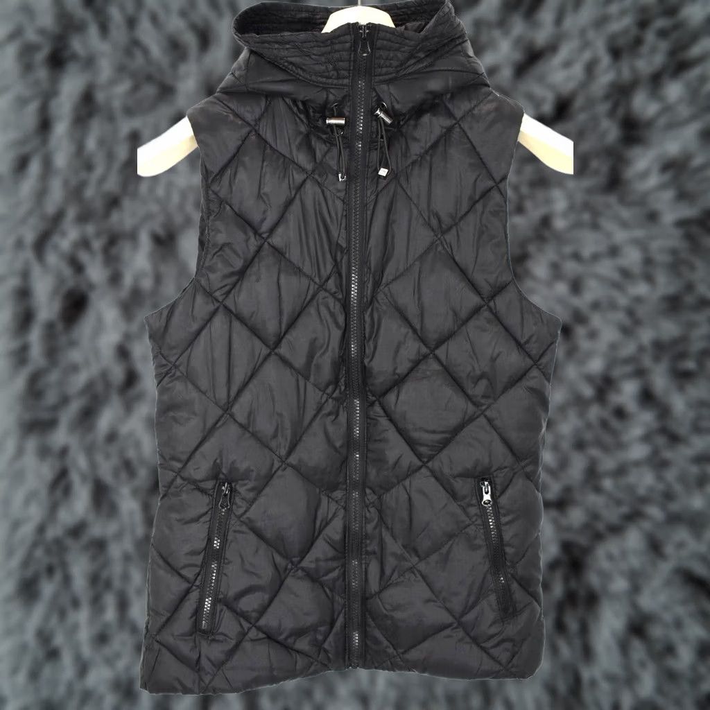 Maison Scotch MAISON SCOTCH Waistcoat Women's SMALL Hooded Quilted Padded Full Zip Pockets Black Size S / US 4 / IT 40 - 1 Thumbnail