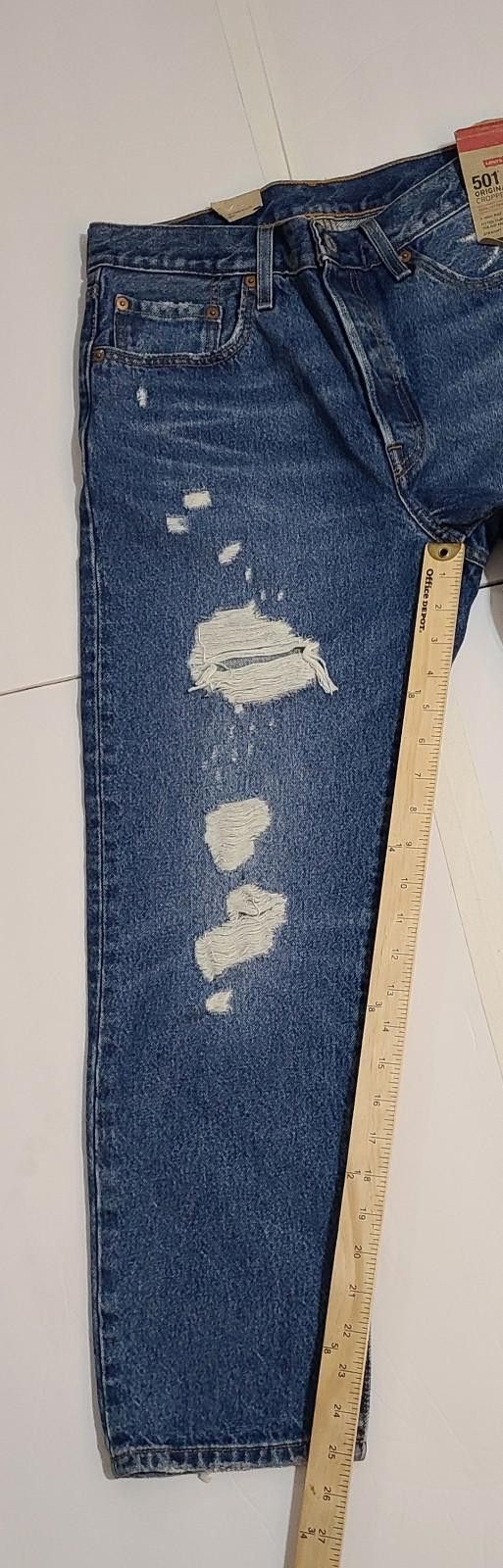 Levi's NWT 2022 Levis 501 Original Cropped Jeans Sz 28x26 Waterless Size US 28 / EU 44 - 5 Thumbnail