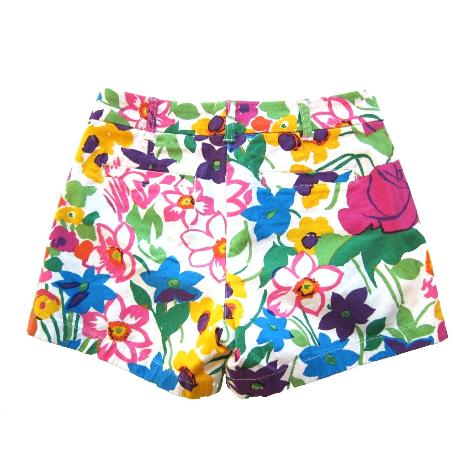 J.Crew NWT J.Crew Floral Cotton Stretch Chino Shorts Women 0 Pink Green Yellow Blue Floral City Preppy 90s Womens Size 25" / US 0 / IT 36 - 2 Thumbnail