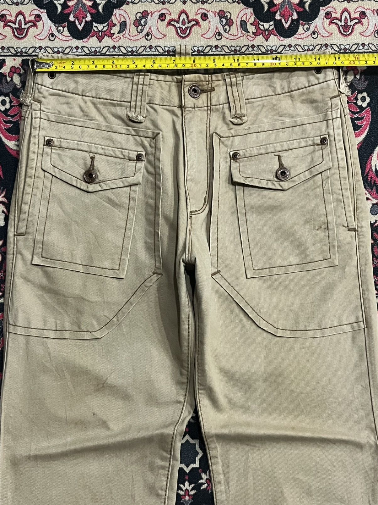 Edwin Vintage Japanese Edwin 503 Cargo Khaki Washed Flare Pants Size US 30 / EU 46 - 12 Thumbnail