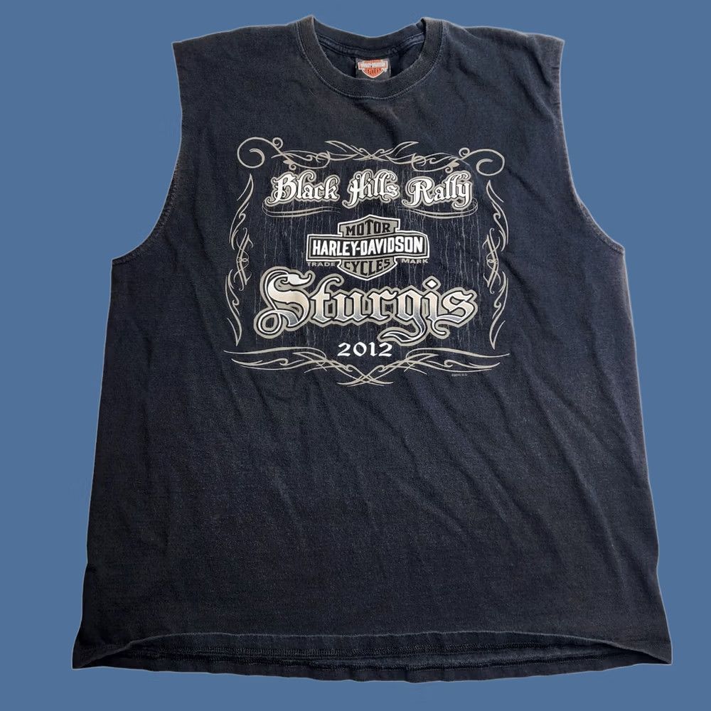 Harley Davidson Harley-Davidson Sleeveless Shirt XL Black Hills Rally 2012 Hill City South Dakota Mens Size US XL / EU 56 / 4 - 1 Thumbnail