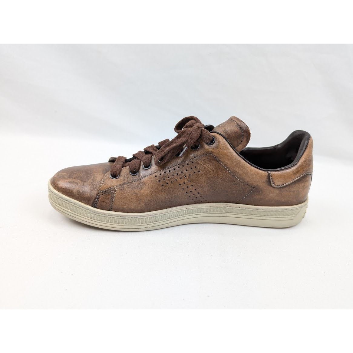 Tom Ford o1rshd1 CC20 Leather Warwick Low Top Sneakers in Brown Size US 10 / EU 43 - 5 Thumbnail