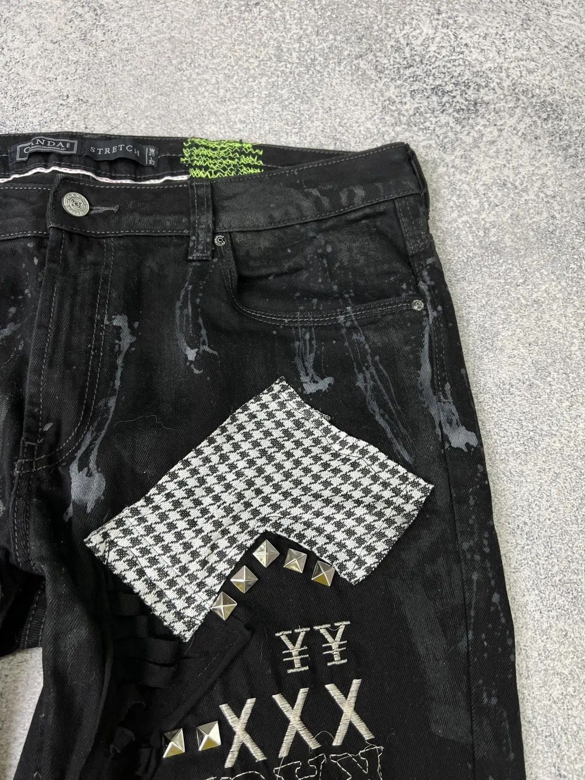 Japanese Brand × Vintage Vintage punk rock goth emo metal dark ripped crazy jeans Size US 40 / EU 56 - 13 Thumbnail