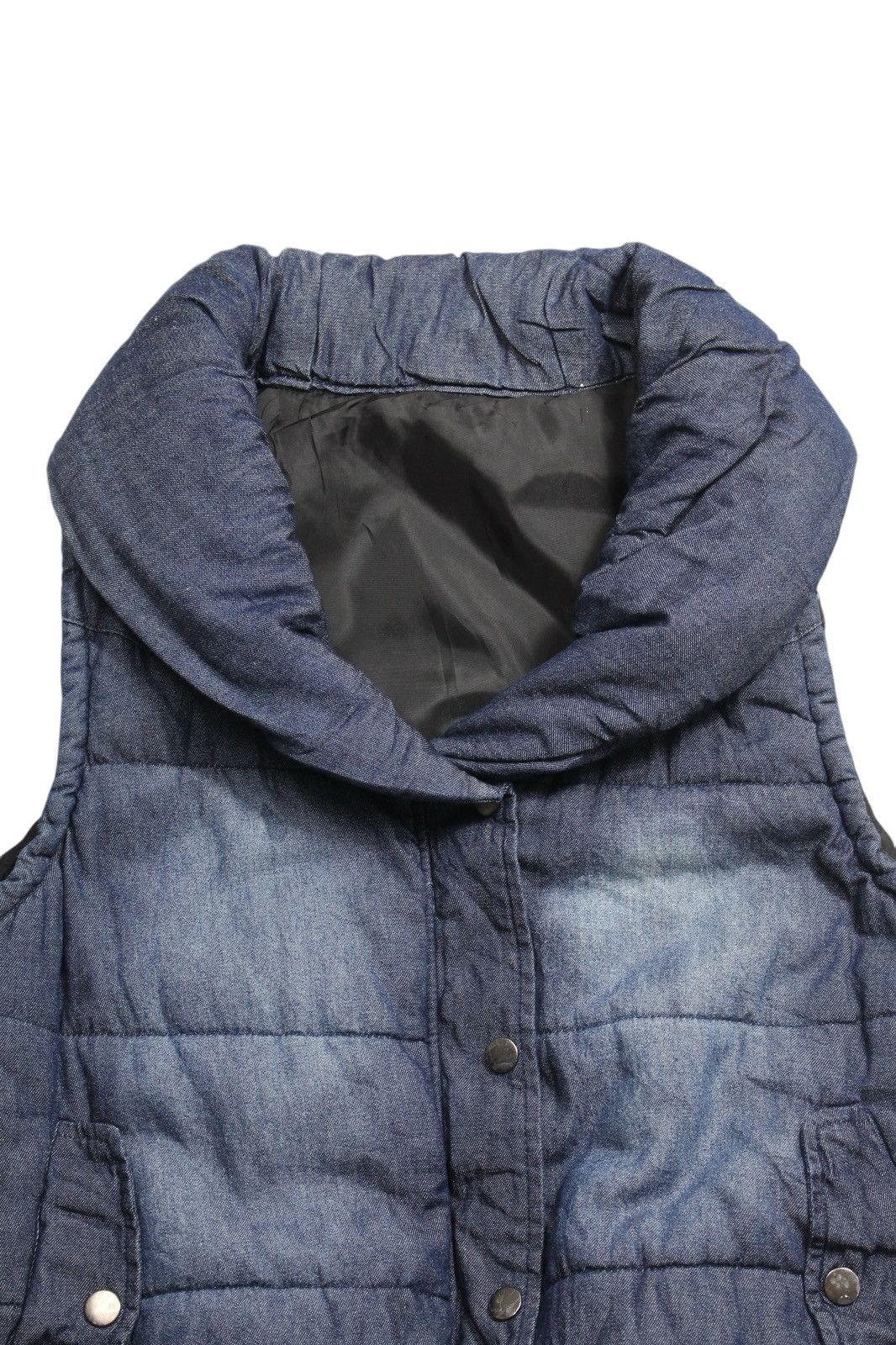 Japanese Brand PRIVATE BEACH DENIM SHAWL COLLAR QUILTED VEST Size US M / EU 48-50 / 2 - 3 Thumbnail