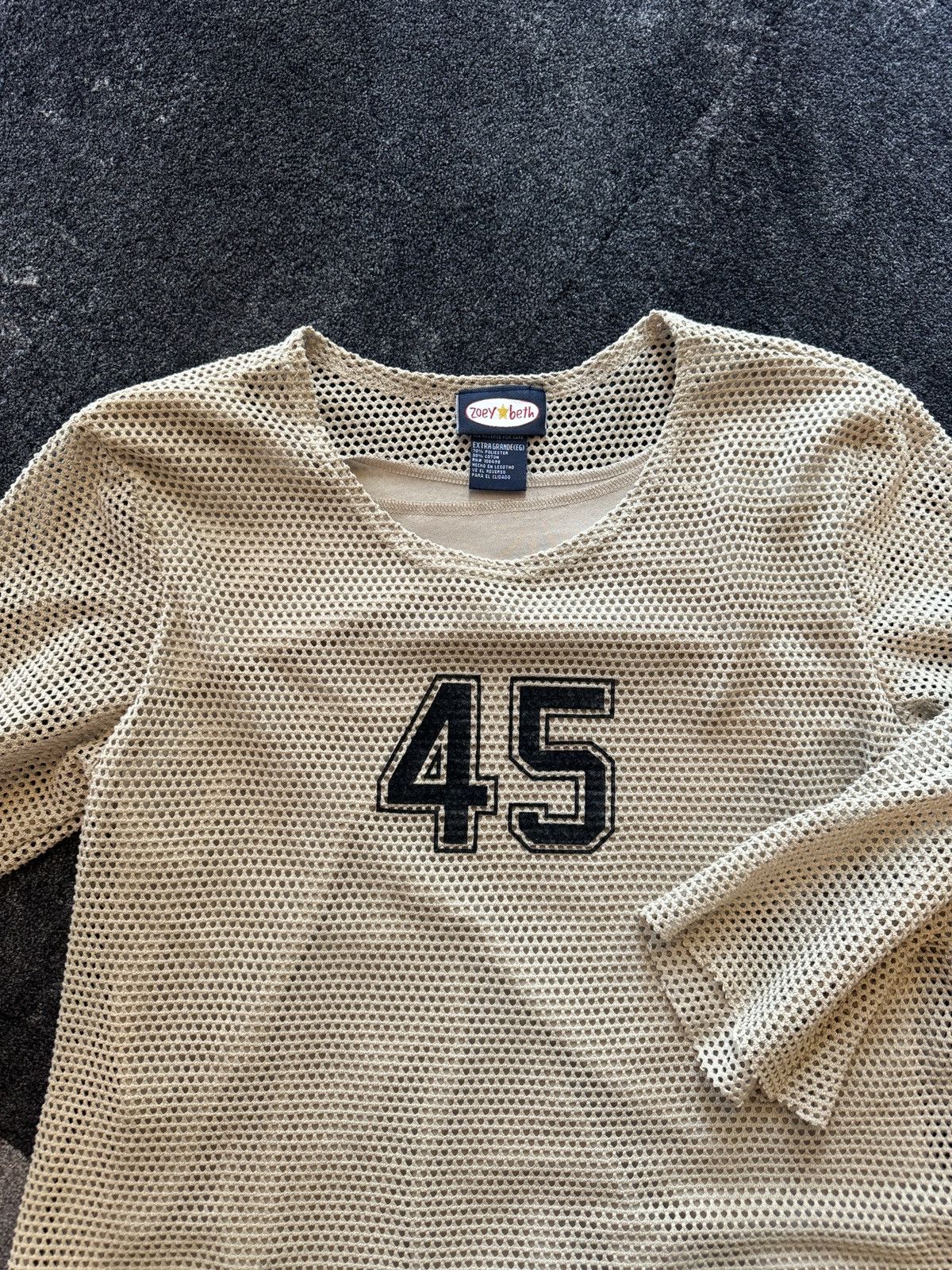Vintage Y2K ZOEY BETH MESH JERSEY TOP Size XL / US 12-14 / IT 48-50 - 3 Thumbnail