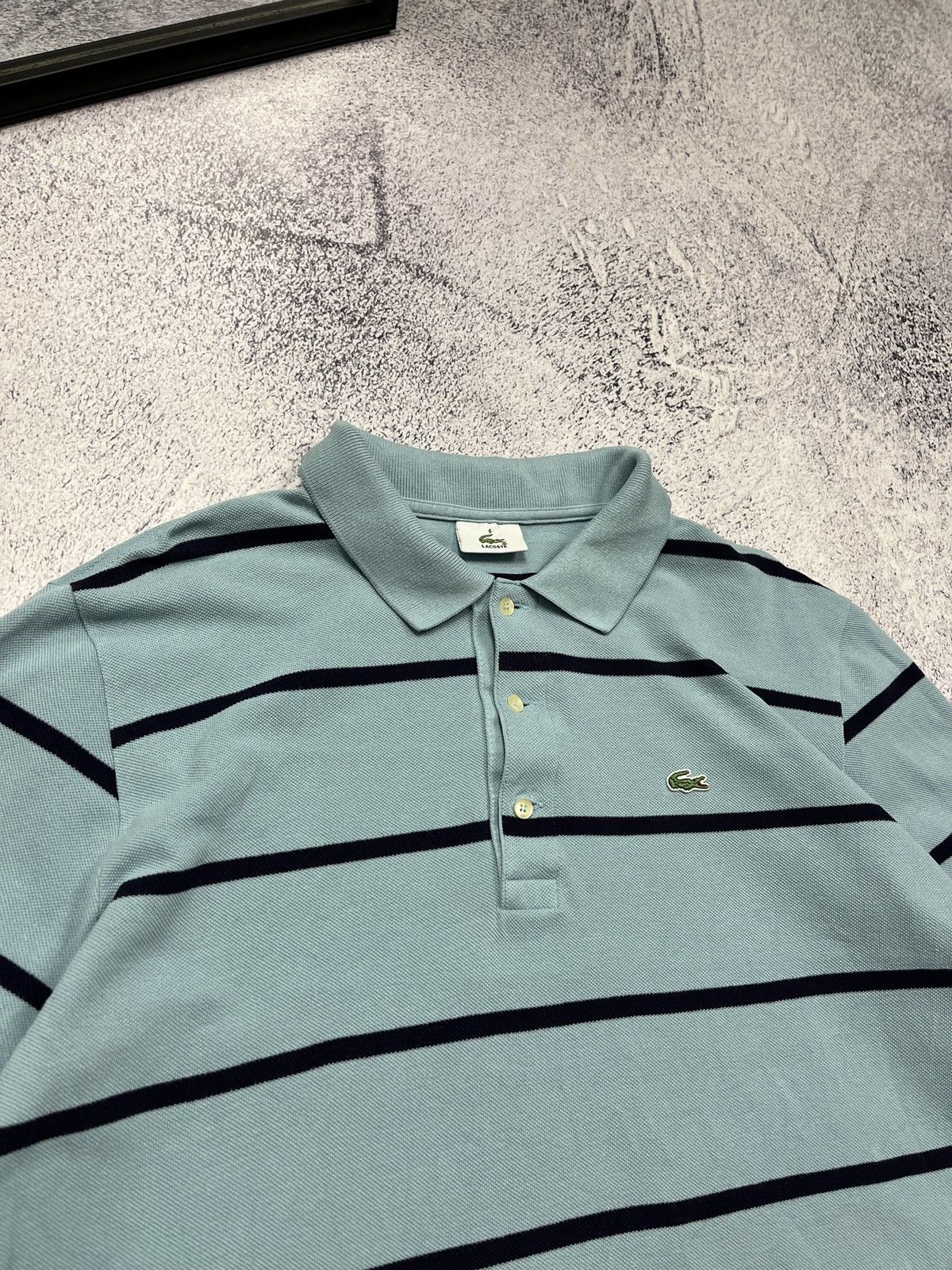Lacoste × Vintage Vintage Lacoste Blue Rugby Long Sleeve Striped 90s Mini Logo Size US L / EU 52-54 / 3 - 8 Thumbnail