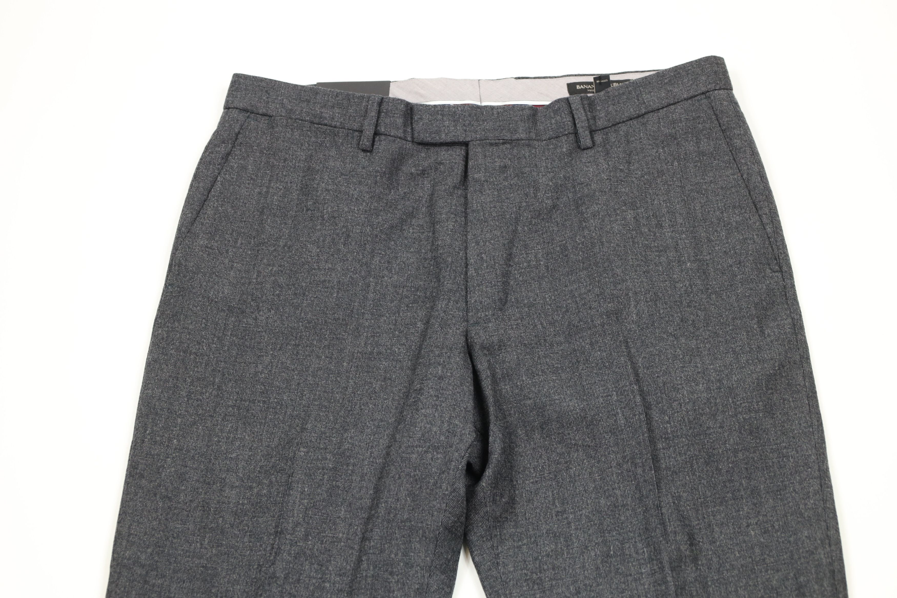 Banana Republic × Vintage New Banana Republic Wool Modern Slim Fit Dress Pants Gray Size US 35 - 2 Thumbnail