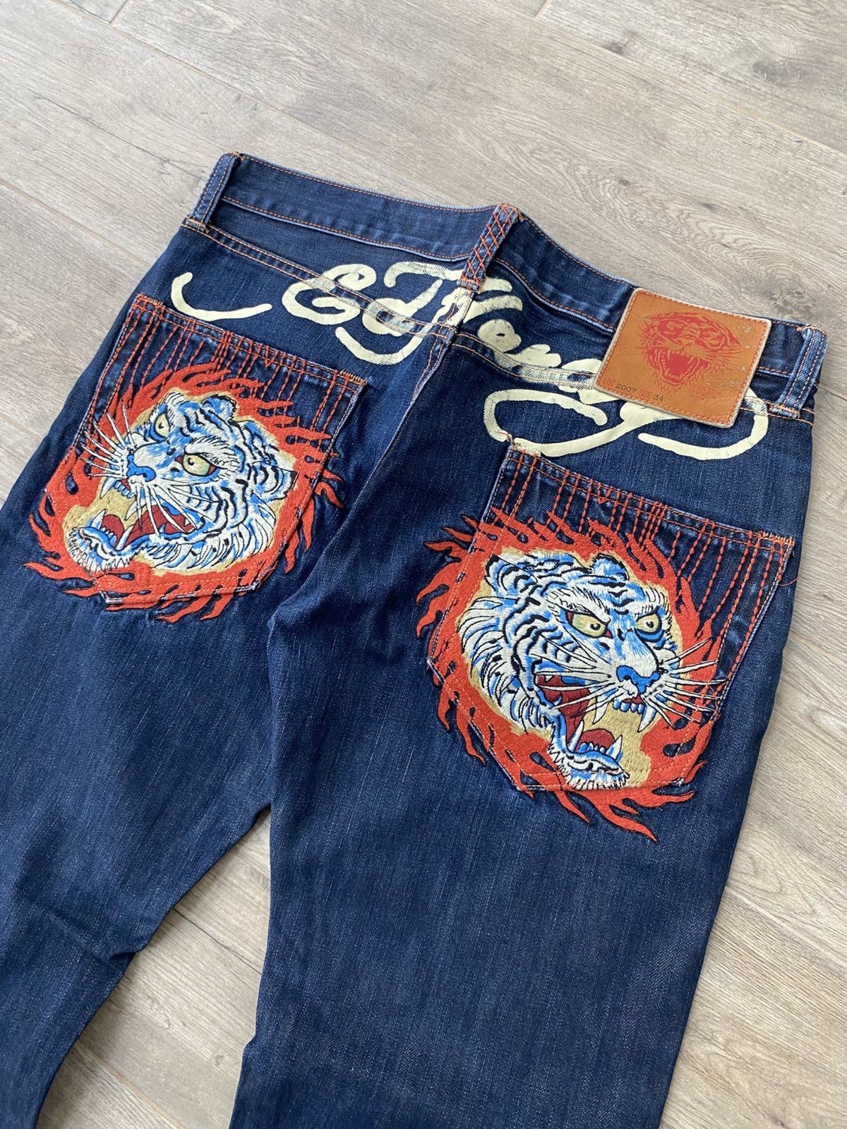 Ed Hardy × Vintage 🐯Ed hardy tiger logo jeans Size US 34 / EU 50 - 9 Thumbnail