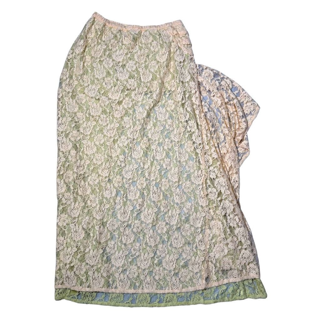 Free People NWT New $148 Free People Lace Peach Creme Combo Solene Skir Size 32" / US 10 / IT 46 - 5 Thumbnail