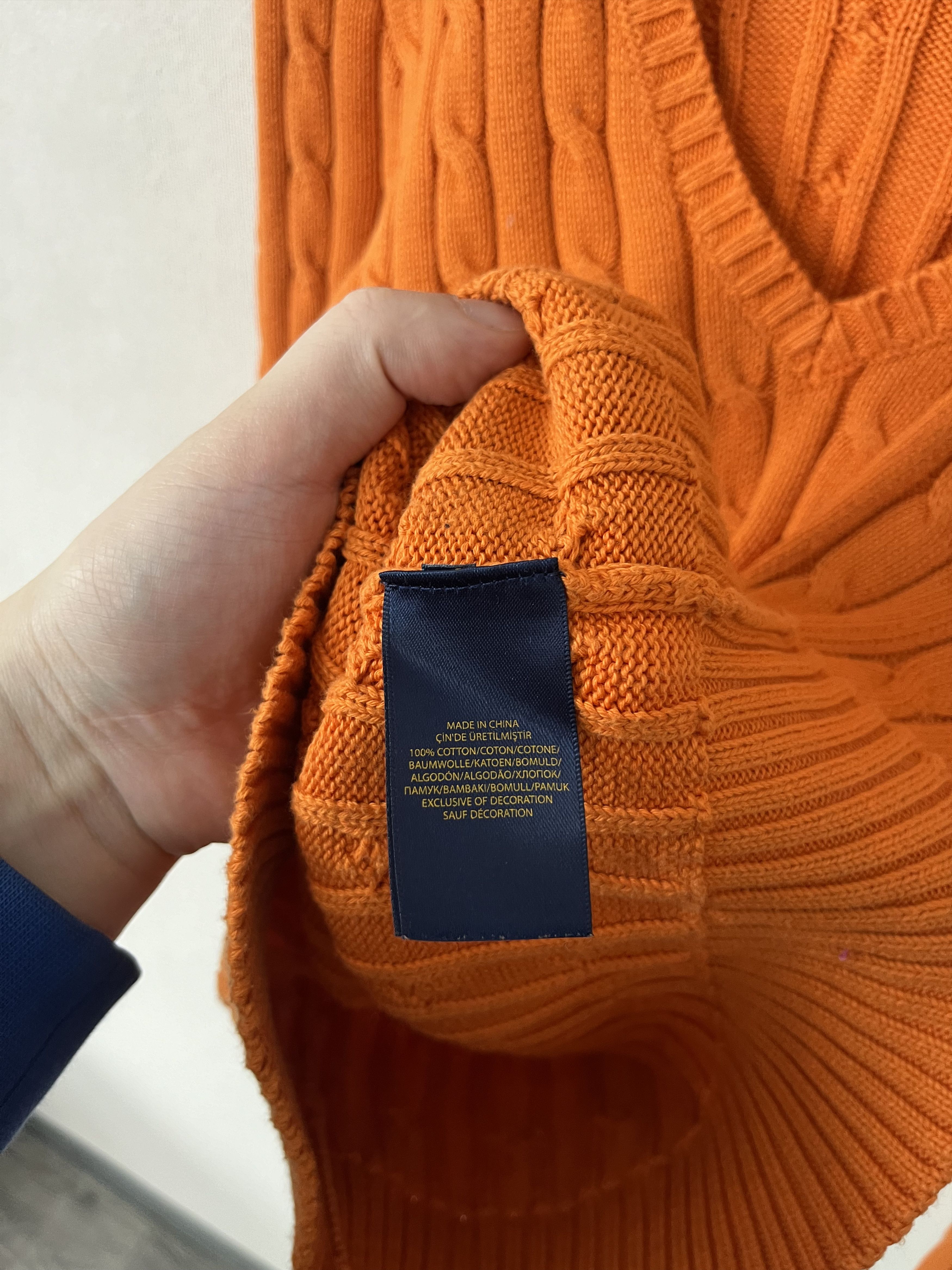 Polo Ralph Lauren Polo Ralph Lauren Cable Knit Sweater Womens Orange V Neck Size XS / US 0-2 / IT 36-38 - 4 Thumbnail