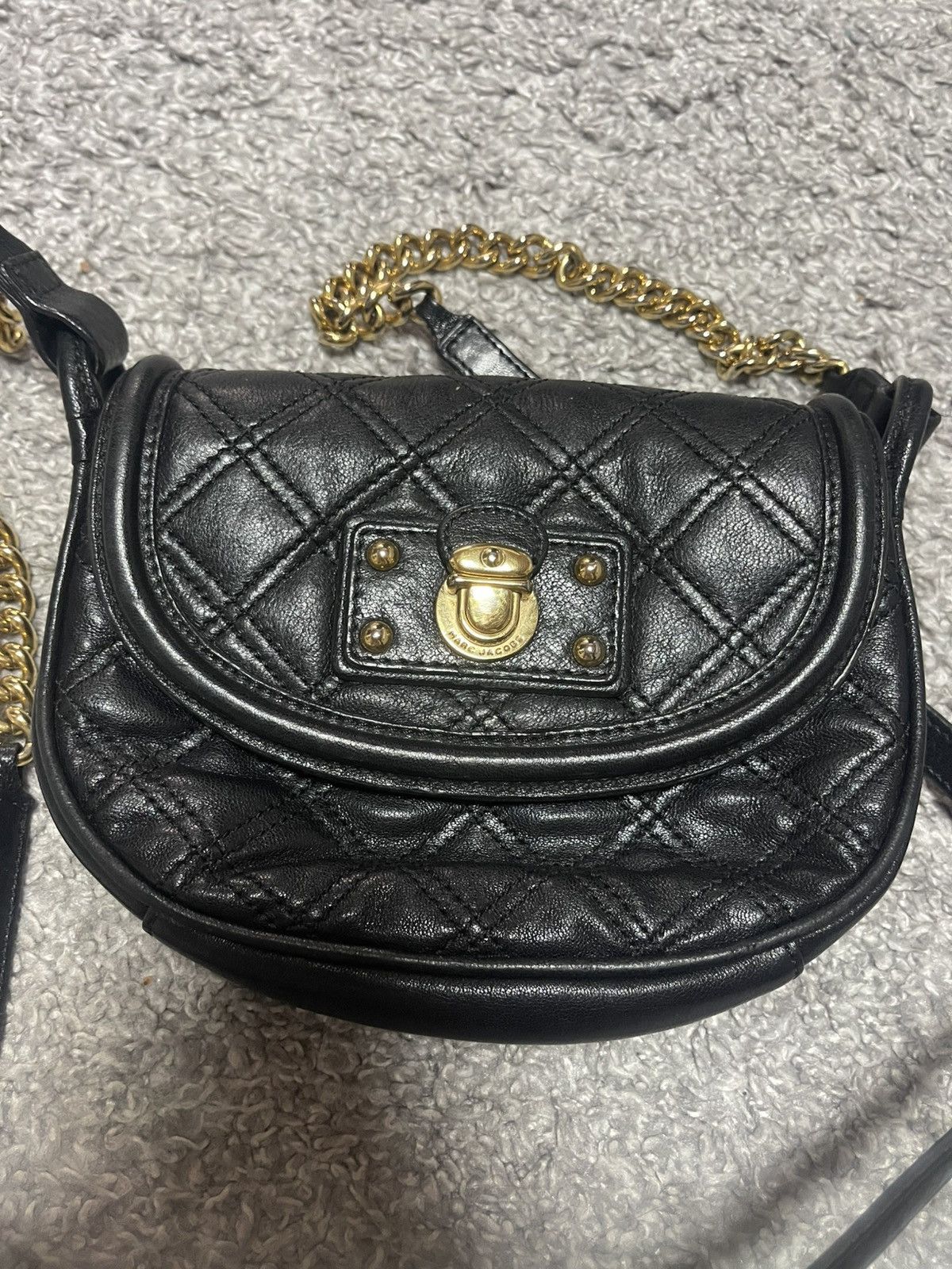 Marc Jacobs Marc Jacobs vintage black leather quitled gold small bag Size ONE SIZE - 4 Thumbnail