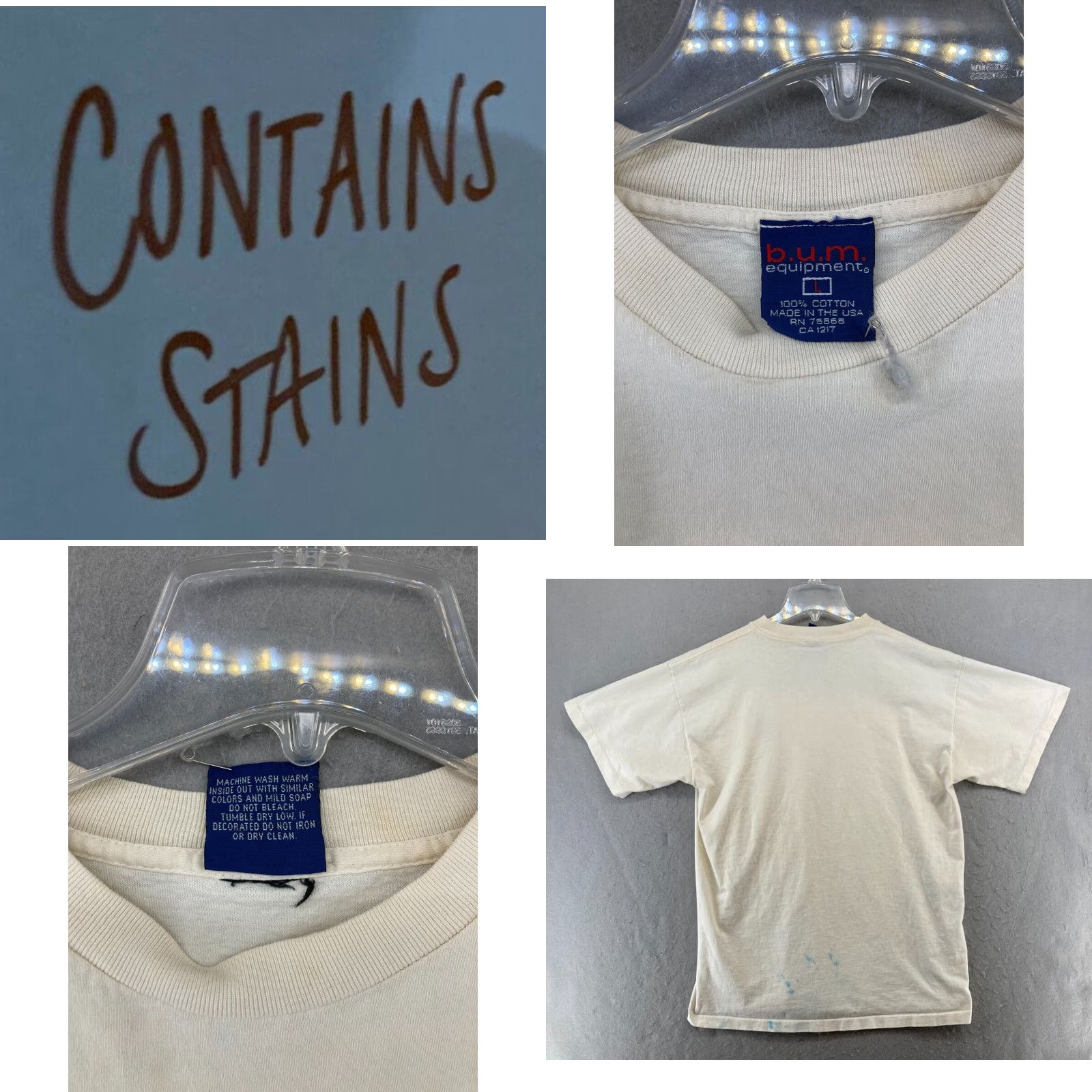 Vintage VINTAGE B.U.M. Equipment T-Shirt Large White USA 90s Mens Size US L / EU 52-54 / 3 - 8 Thumbnail