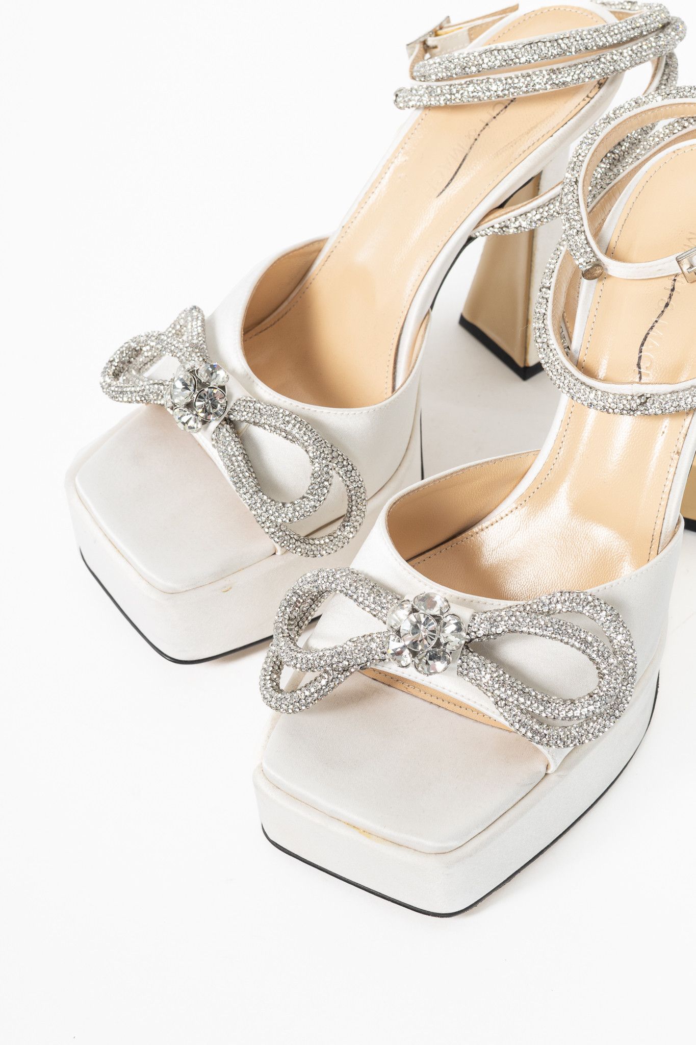 MACH & MACH MACH & MACH Double Bow Silk Crystal Platform Sandals Size US 8.5 / IT 38.5 - 6 Thumbnail