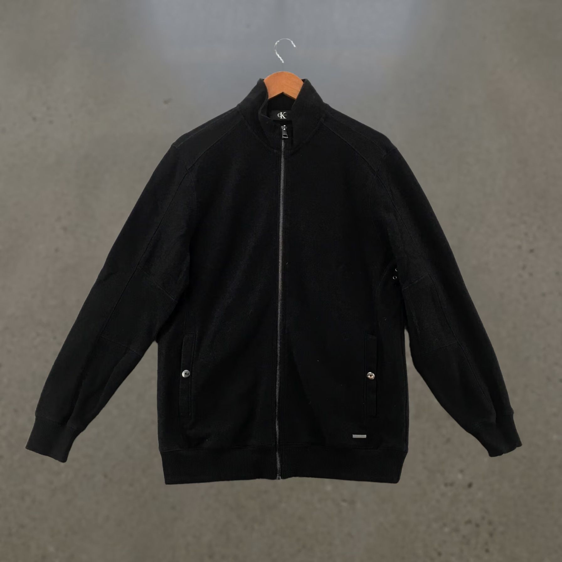 Calvin Klein Calvin Klein Zip Up Jacket Mens M Black Mock Neck Long Sleeve Front Pockets Size US M / EU 48-50 / 2 - 1 Thumbnail