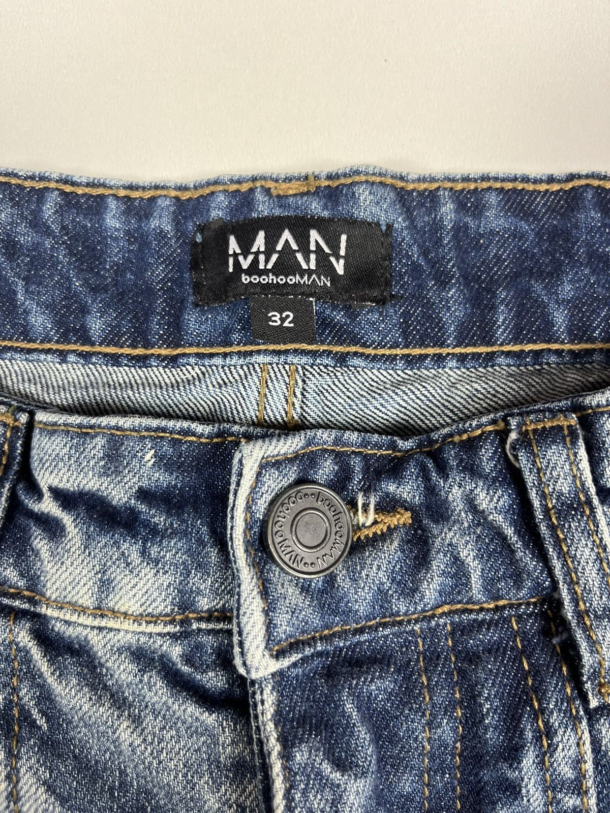 Other Boohoo Distressed Carpenter Cargo Multipocket Washed Denim Size US 32 / EU 48 - 8 Thumbnail