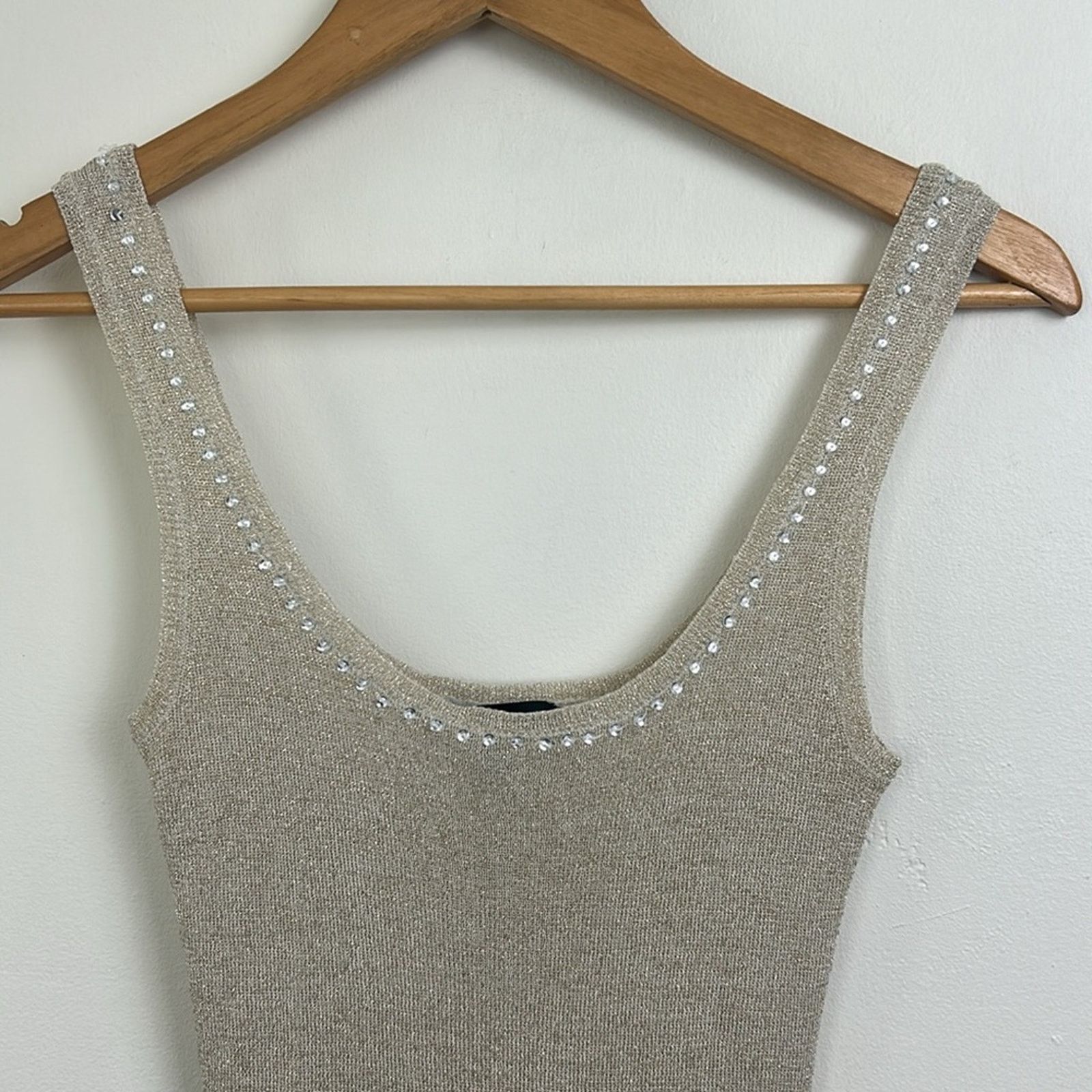 Bebe Vintage Bebe Gold Tank Blouse Size S / US 4 / IT 40 - 3 Thumbnail