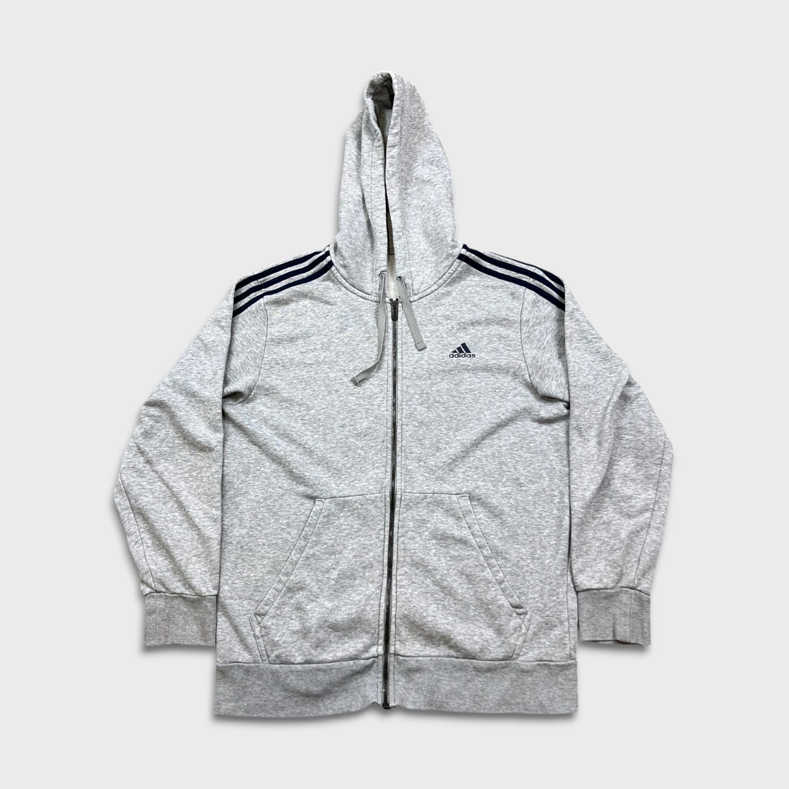 Adidas × Vintage Adidas Hoodie Large Essentials Spell Out Zip Hood Sweatshirt Size US L / EU 52-54 / 3 - 1 Thumbnail