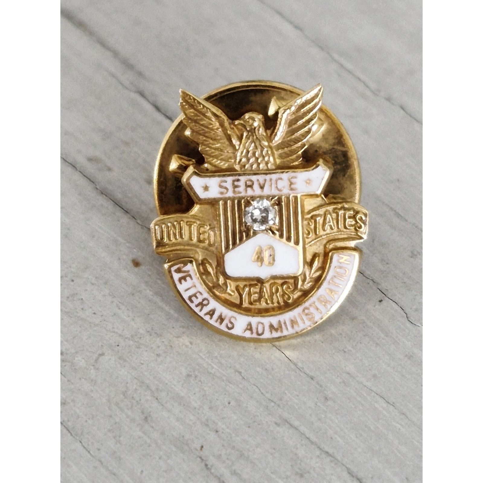 Other Vintage 10K Gold and Diamond US VA 43 Years of Service Pin Size ONE SIZE - 1 Thumbnail