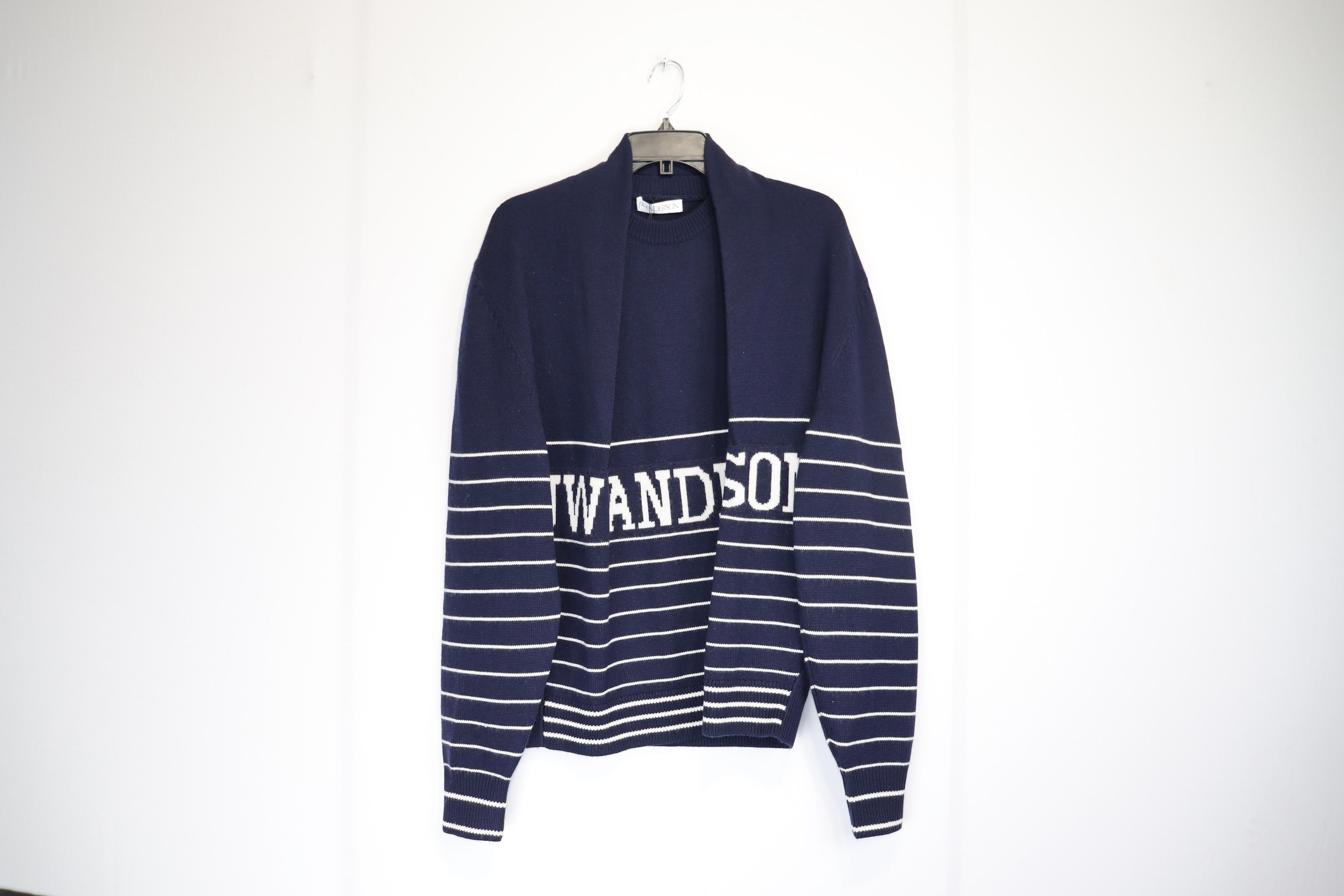 JW Anderson o1rshd1 Logo Knitwear in Navy/Ice Blue Size US M / EU 48-50 / 2 - 2 Thumbnail