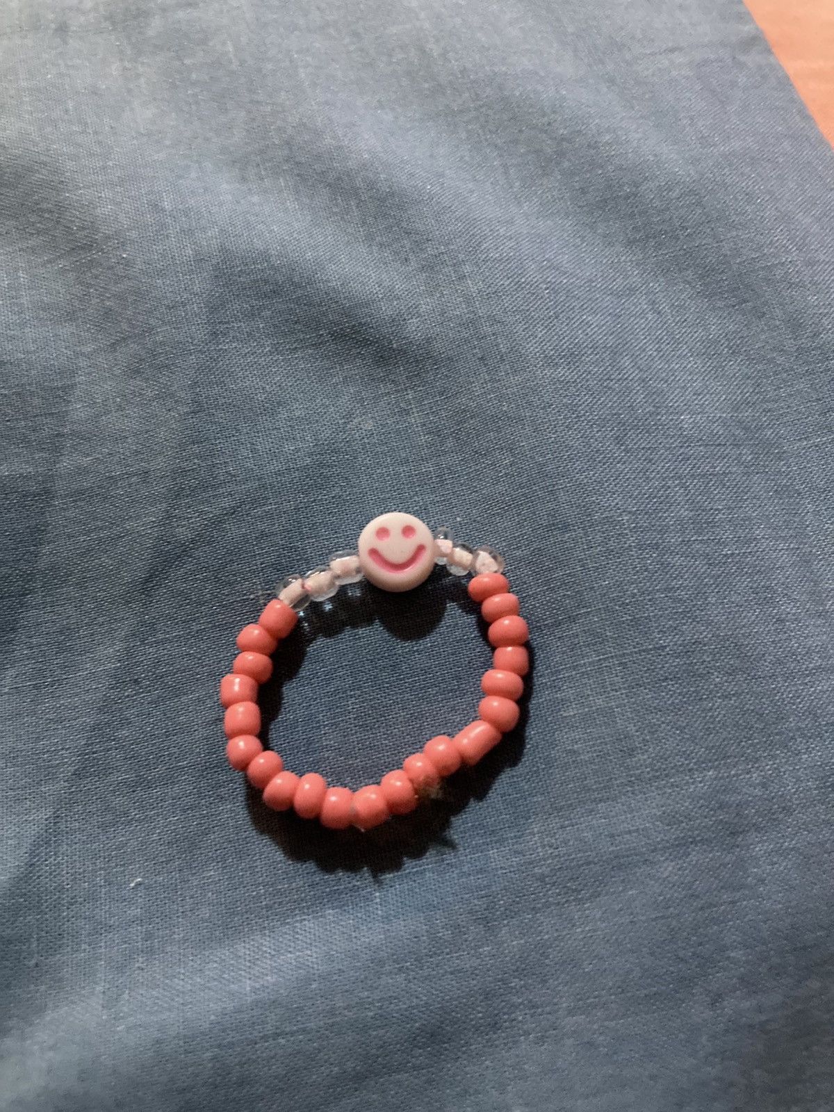 Other Pink beaded smiley face ring Size ONE SIZE - 1 Preview