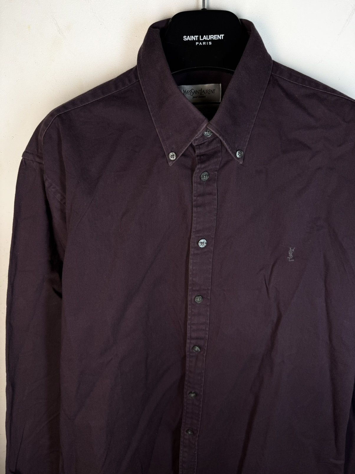 Yves Saint Laurent Heavy YSL Shirt Cotton Grey Size US L / EU 52-54 / 3 - 19 Thumbnail