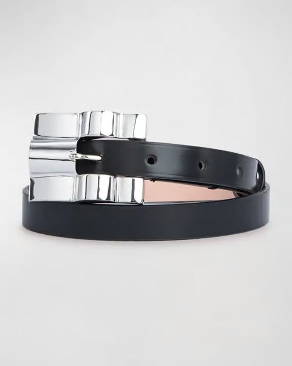 By Far o1mle0325 Size: M / Domino Semi Patent Leather Belt in Black Size ONE SIZE - 1 Thumbnail