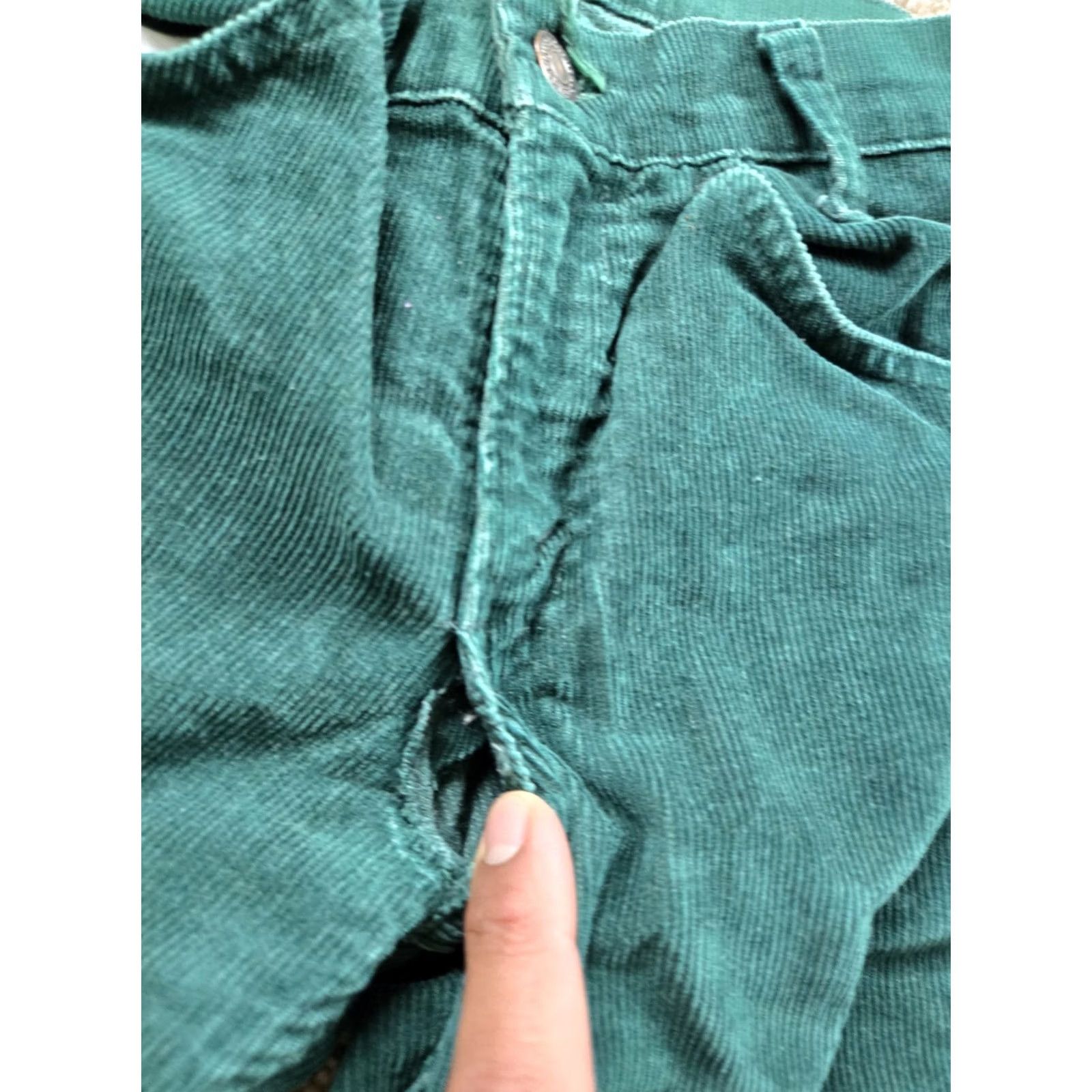 Levi's VINTAGE Levi's Corduroy Pants Women's Green 25X34 Rust Belt Bell Bottom Cotton Western 70s Size 42" / US 20 - 4 Thumbnail