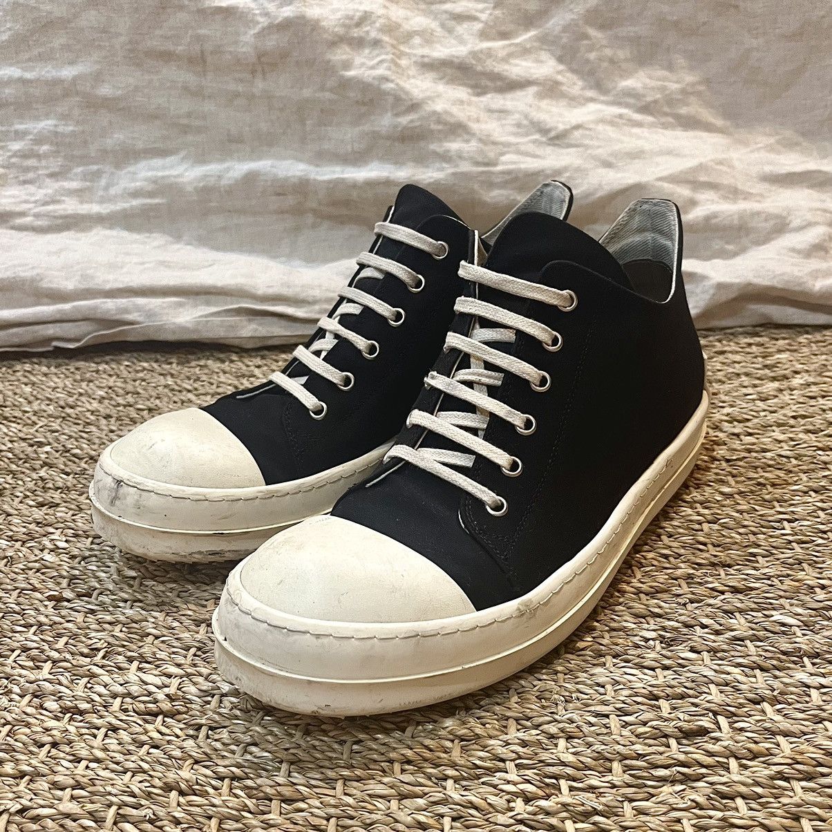 Rick Owens Rick Owens Drkshdw DRKSHDW Ramones Low License Plate Canvas Leather Sneaker Grailed