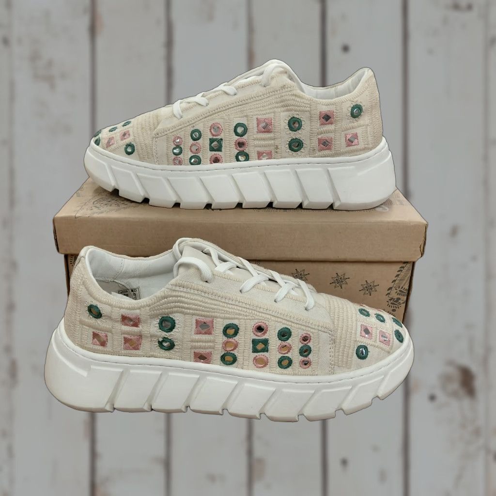 Free People Free People Catch Me If You Can Women 40 US 9.5 Multicolor Floral Crochet Sneakers Mirror Combo Sneaker Womens Size US 10.5 / IT 40.5 - 1 Thumbnail