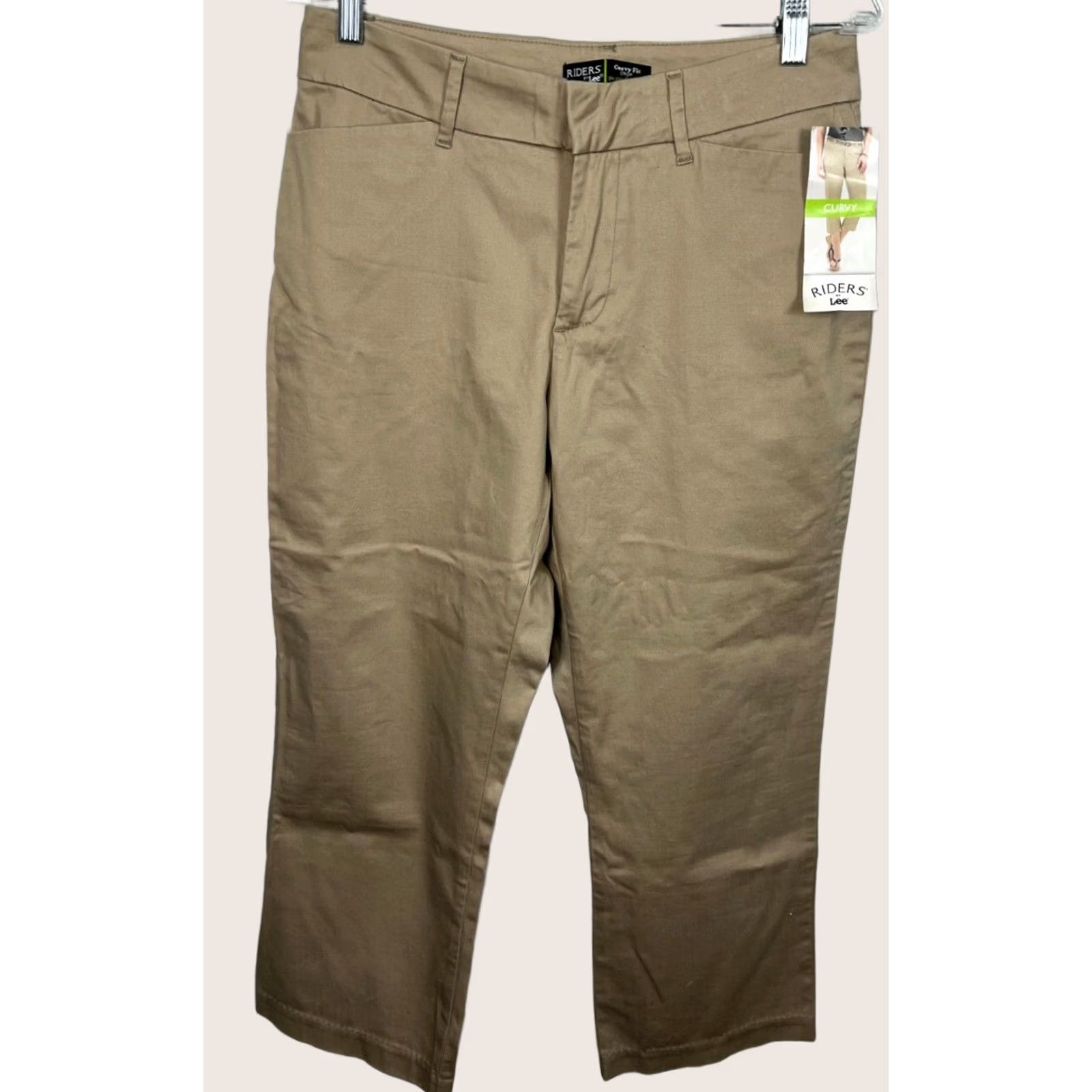 Lee Lee Riders Women Pants Curvy Fit Crop Khaki Mid Rise 31x24 Cropped Stretch 98% Cotton 2% Spandex New with Tags Mens? Size 32" / US 10 / IT 46 - 1 Thumbnail
