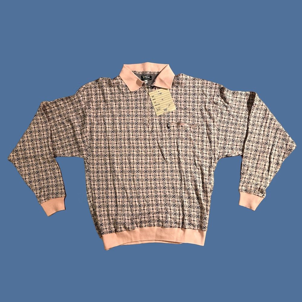 Vintage VINTAGE Pop 84 1/4 Zip Long Sleeve Polo Shirt Men M Pink All Over Print 90s Size US M / EU 48-50 / 2 - 1 Thumbnail
