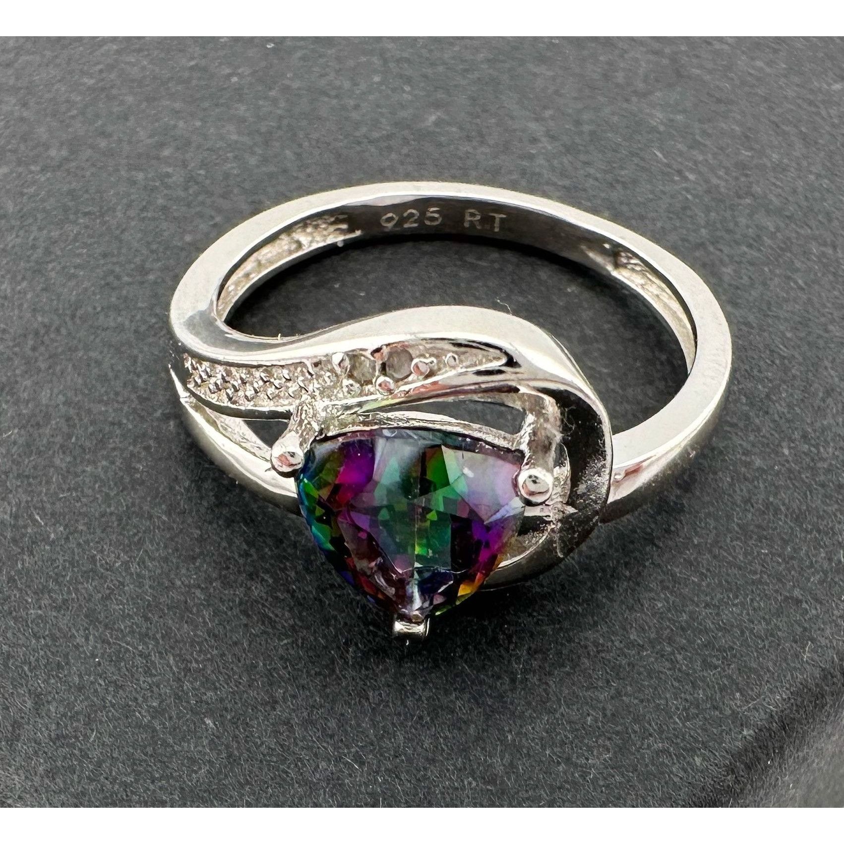 Other Trillion Cut Mystic Topaz Ring Size 7 - Sterling Size ONE SIZE - 12 Thumbnail