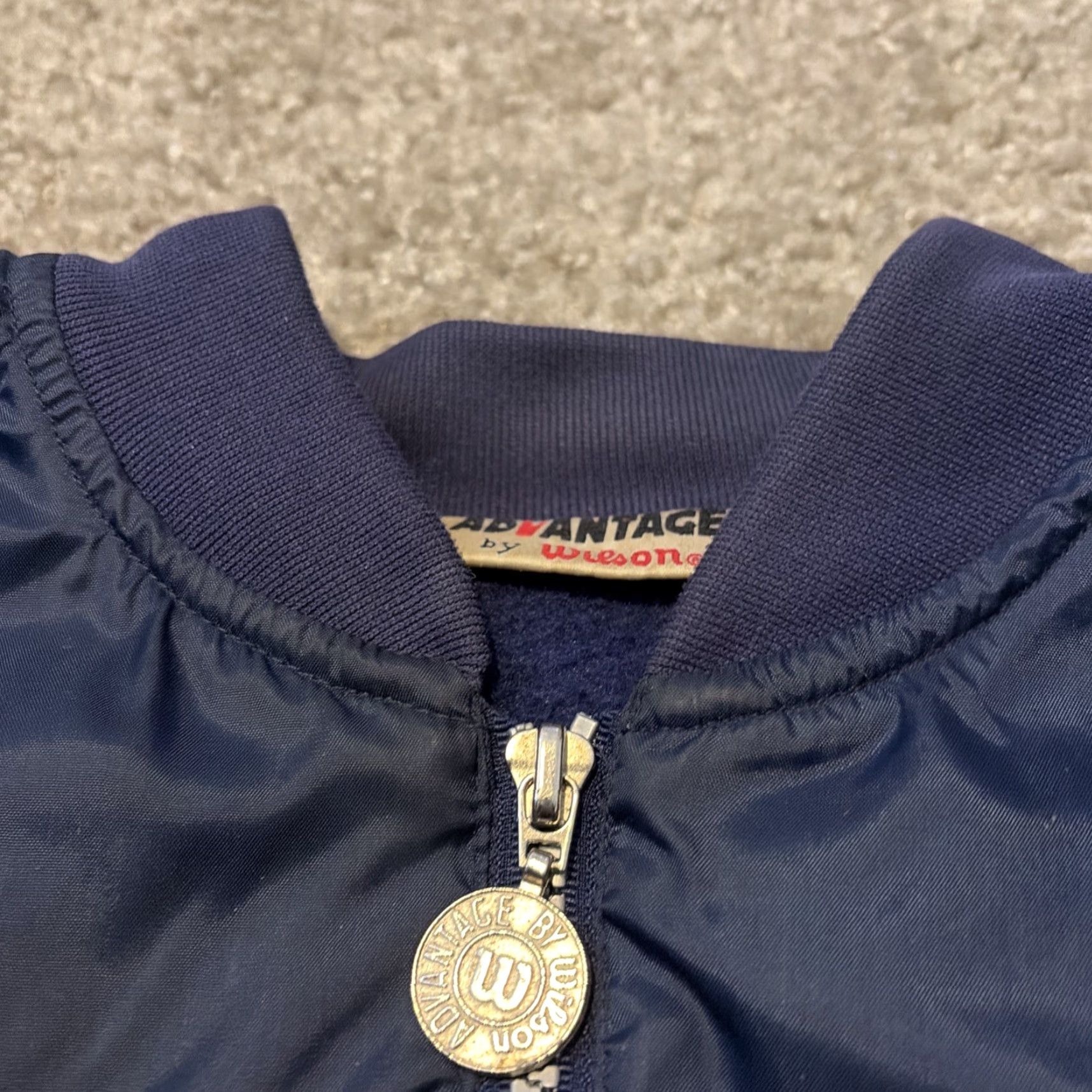 Wilson VINTAGE Wilson Advantage Jacket Bomber Men Small Red Fleece Lined 80s Tennis Nylon Navy Blue Size US S / EU 44-46 / 1 - 5 Thumbnail