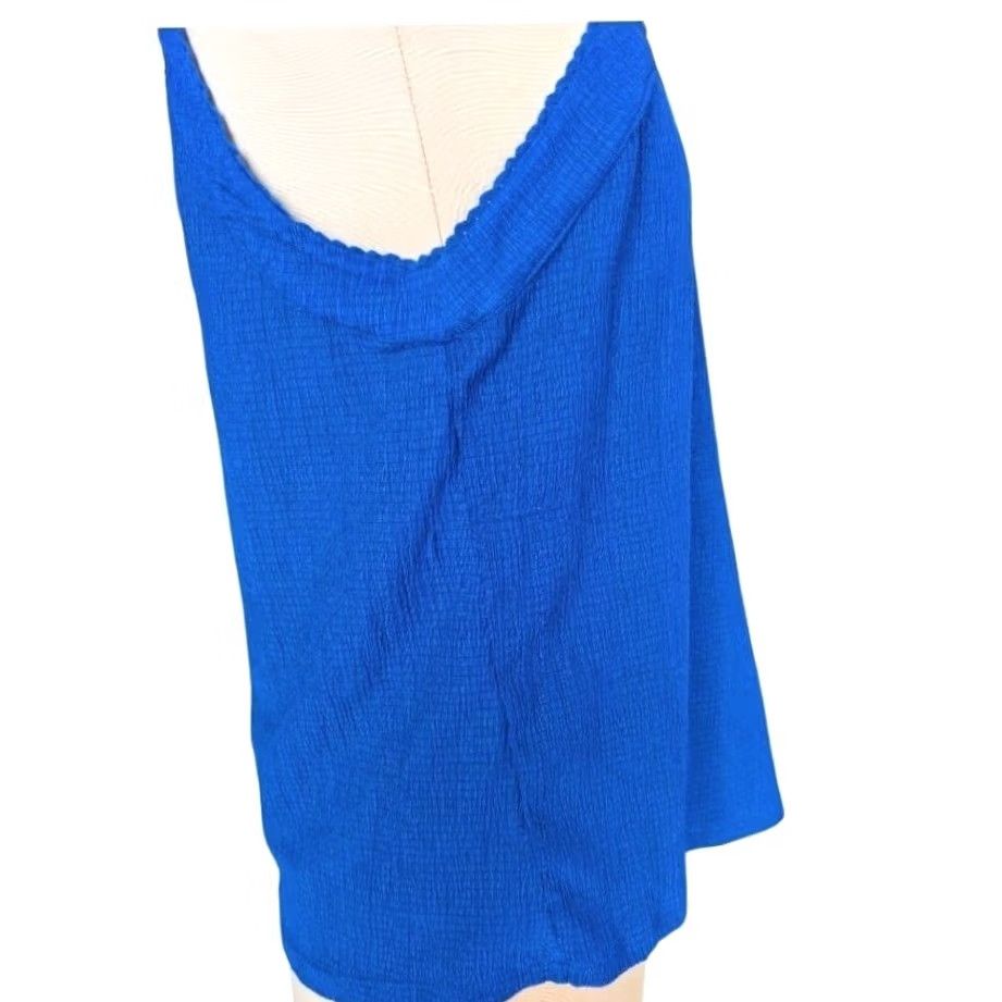 Vintage Coble & Gauge Royal Blue Textured Halter Tank Top Crisscross Straps Sz M Cobalt Size M / US 6-8 / IT 42-44 - 3 Thumbnail