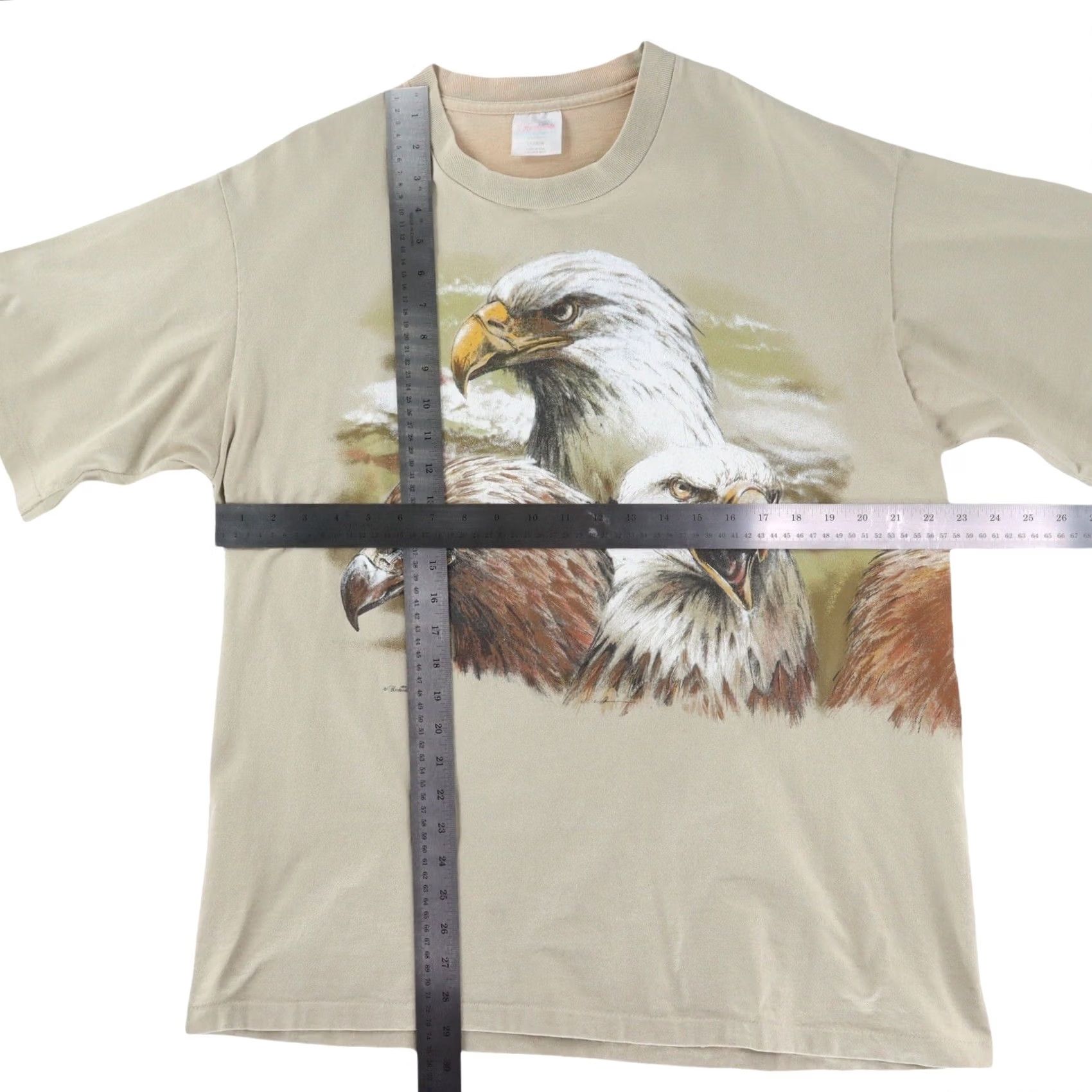 Elwood Vintage Hazelwood Eagles All Over Print Single Stitch Shirt XL Men's Beige 90s Flagship Mens Size US XL / EU 56 / 4 - 2 Thumbnail
